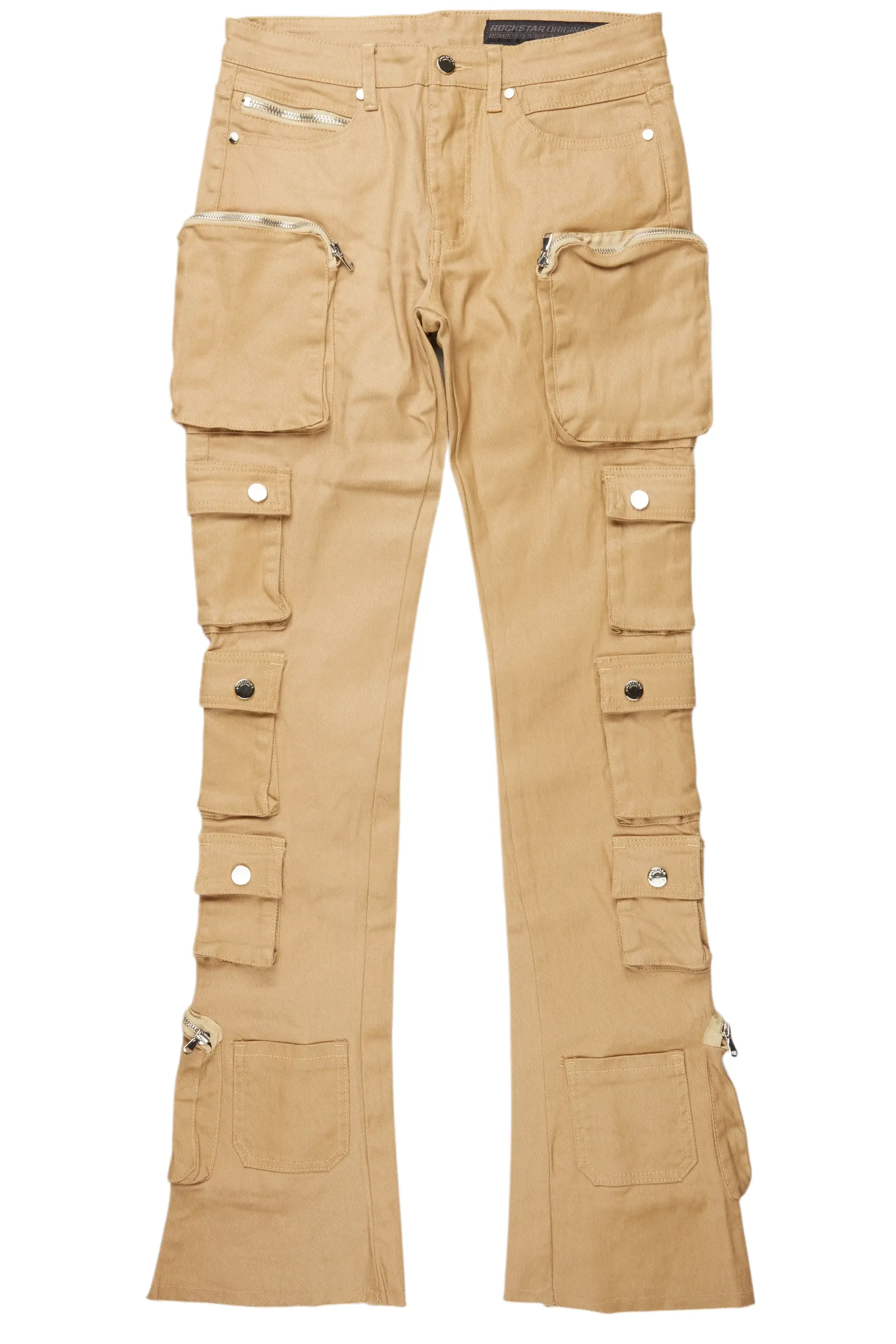 Konrad Beige Coated Stacked Flare Jean sold by Rockstar Original product image thumbnail 2