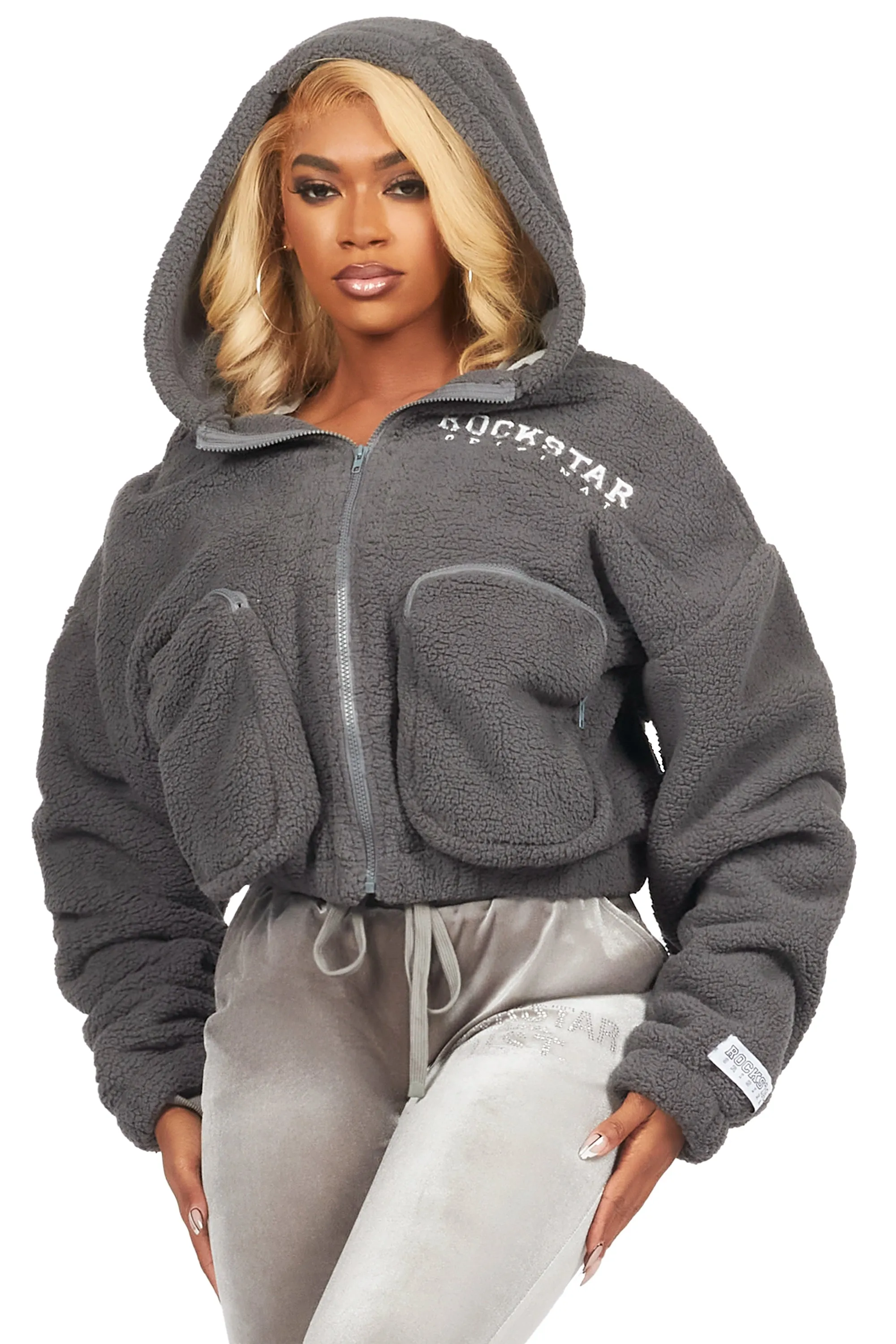 Lonia Grey Sherpa Jacket sold by Rockstar Original