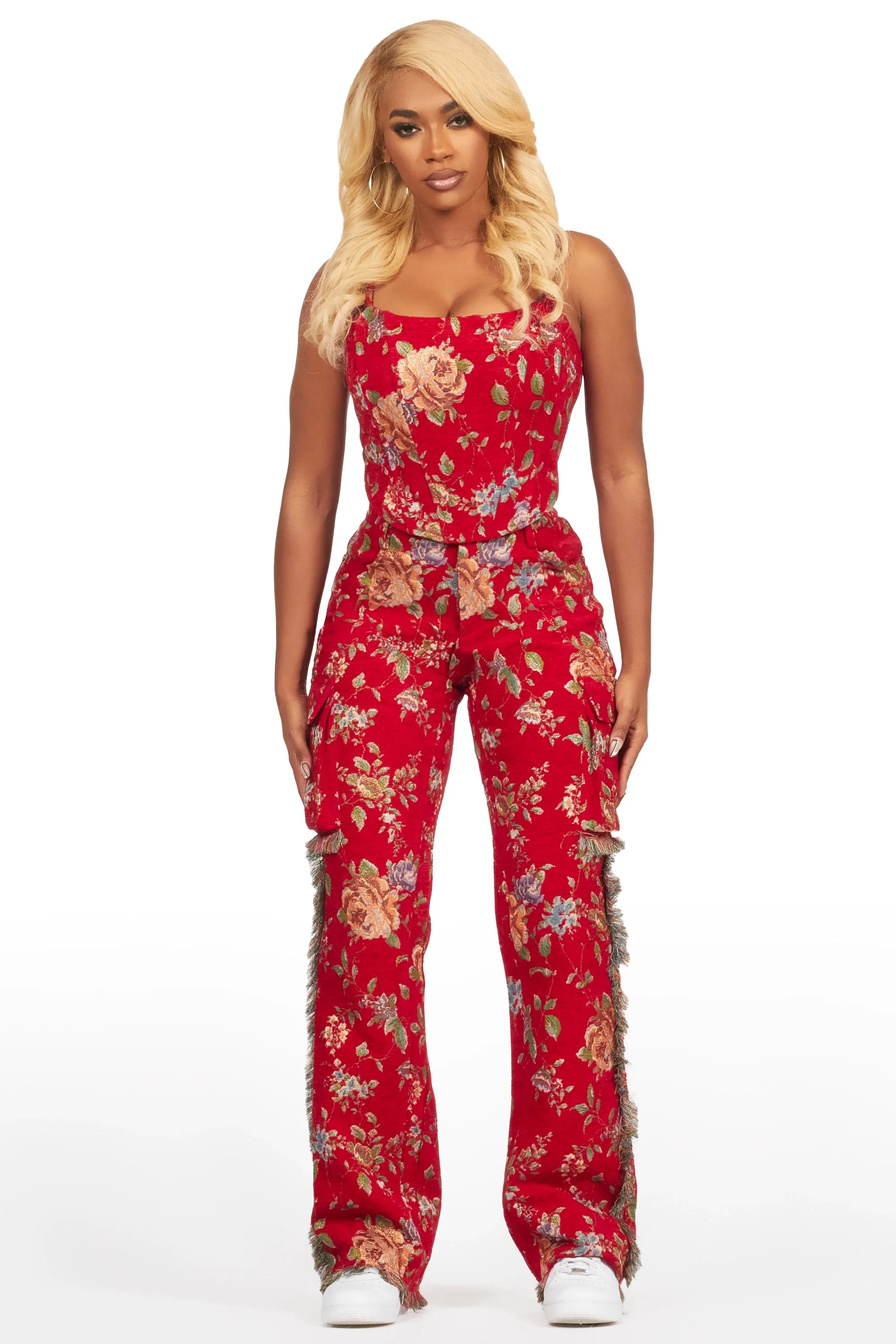 Marionna Red Tapestry Corset sold by Rockstar Original product image thumbnail 2