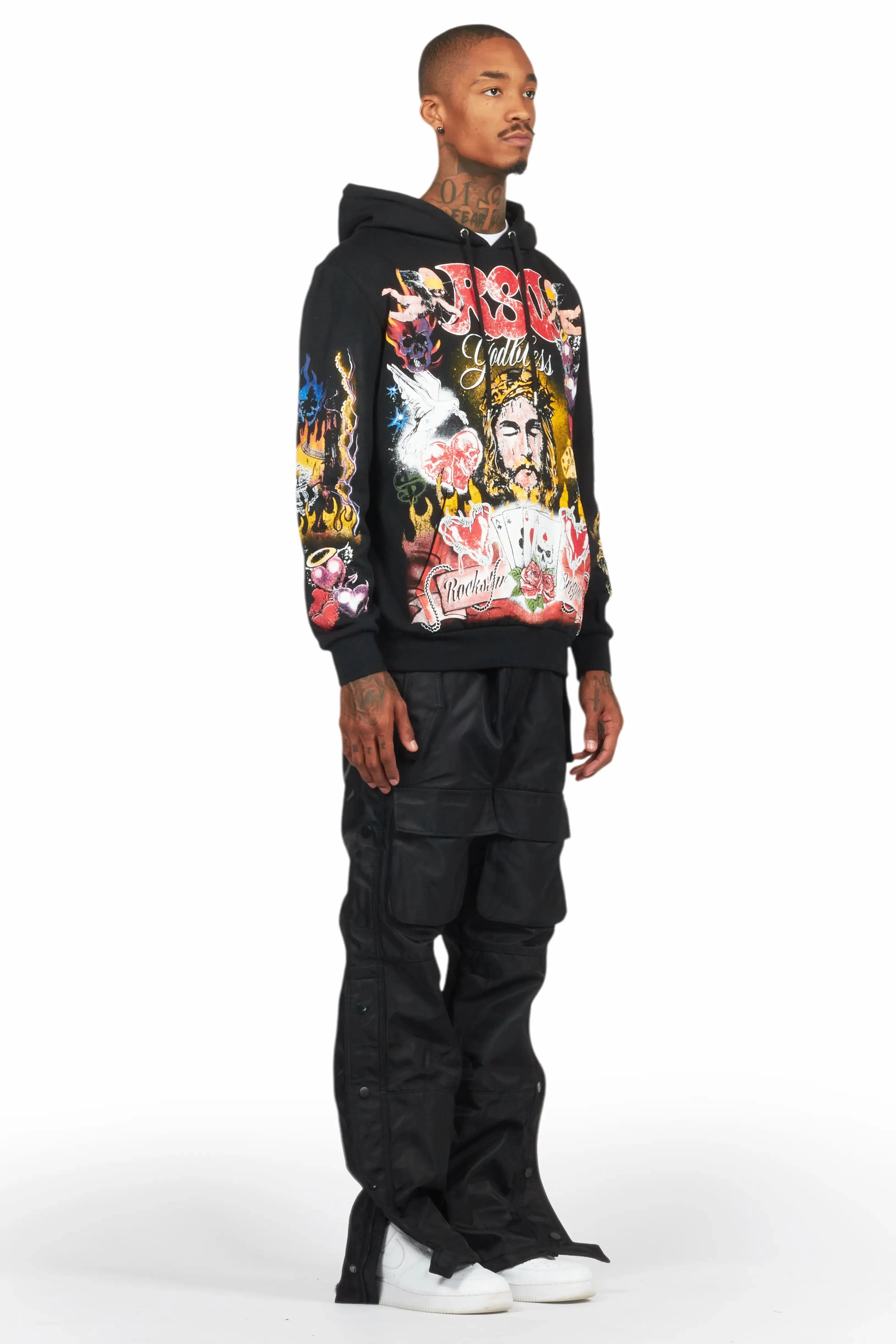 Yuri Black Nylon Pants sold by Rockstar Original product image thumbnail 4