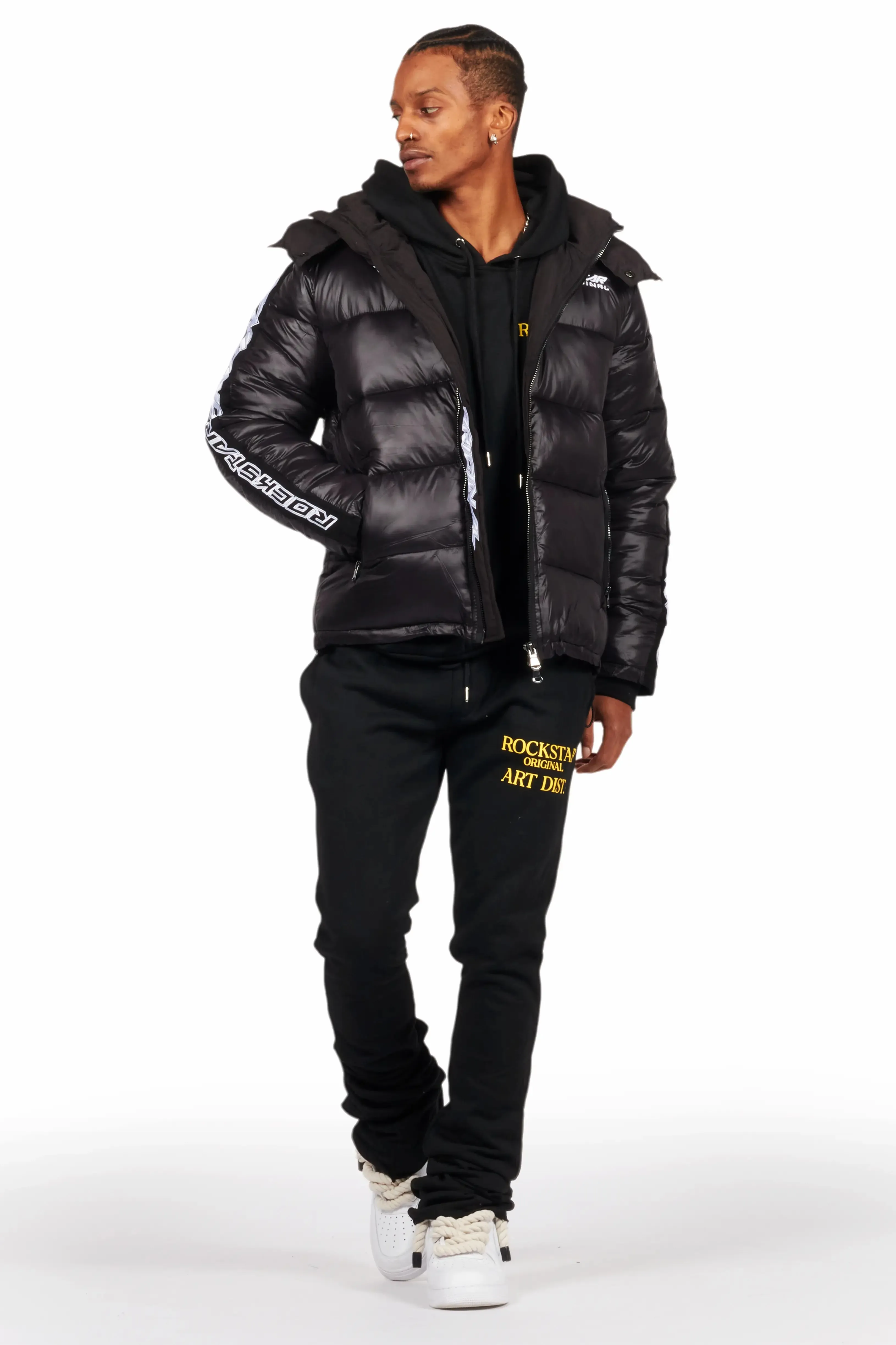 Alasia Jet Black Puffer Jacket sold by Rockstar Original product image thumbnail 3