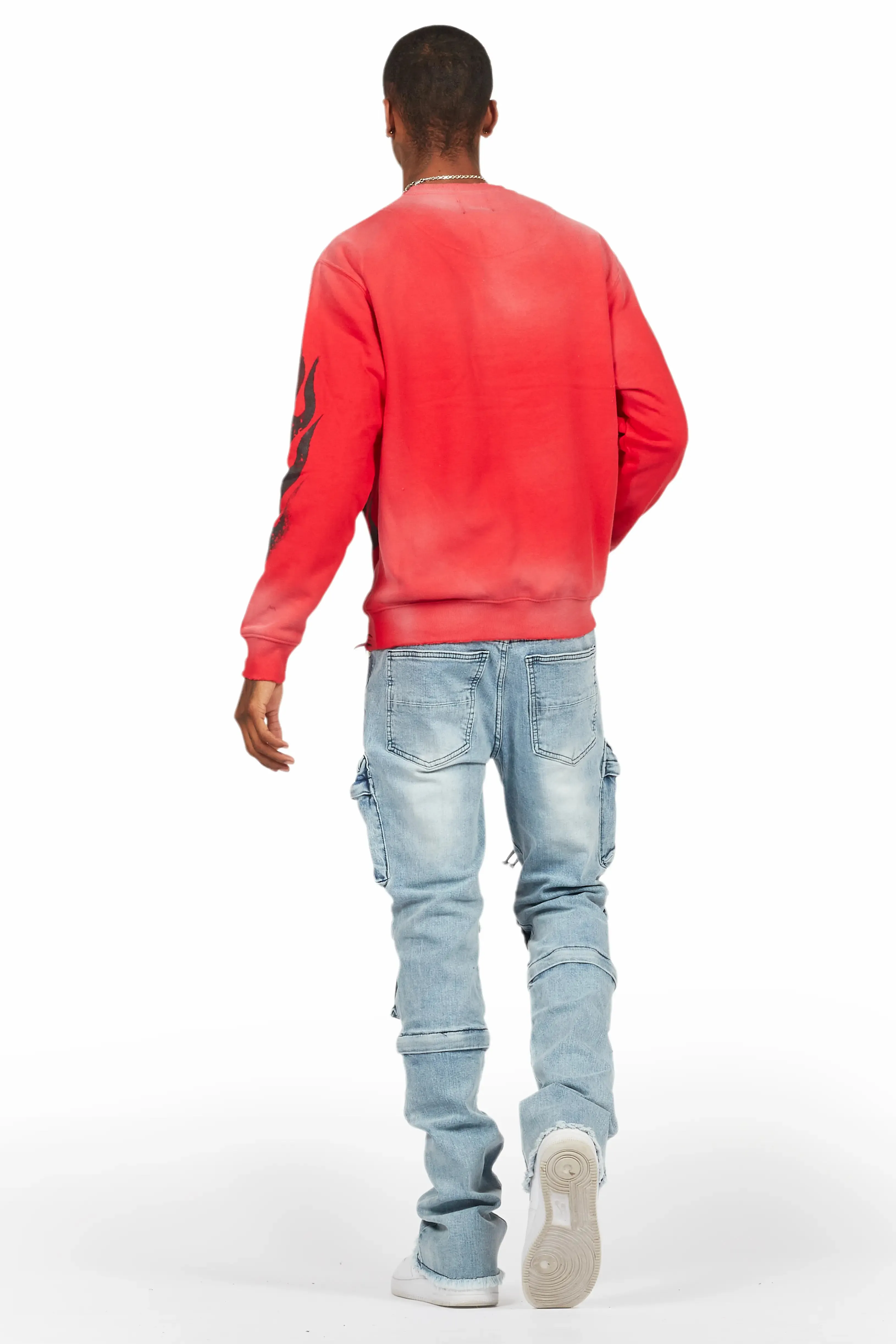 Jan Blue Stacked Flare Cargo Jean sold by Rockstar Original product image thumbnail 5