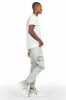 Adalee Blue Cargo Stacked Flare Jean sold by Rockstar Original