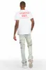 Adalee Blue Cargo Stacked Flare Jean sold by Rockstar Original