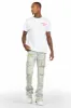 Adalee Blue Cargo Stacked Flare Jean sold by Rockstar Original