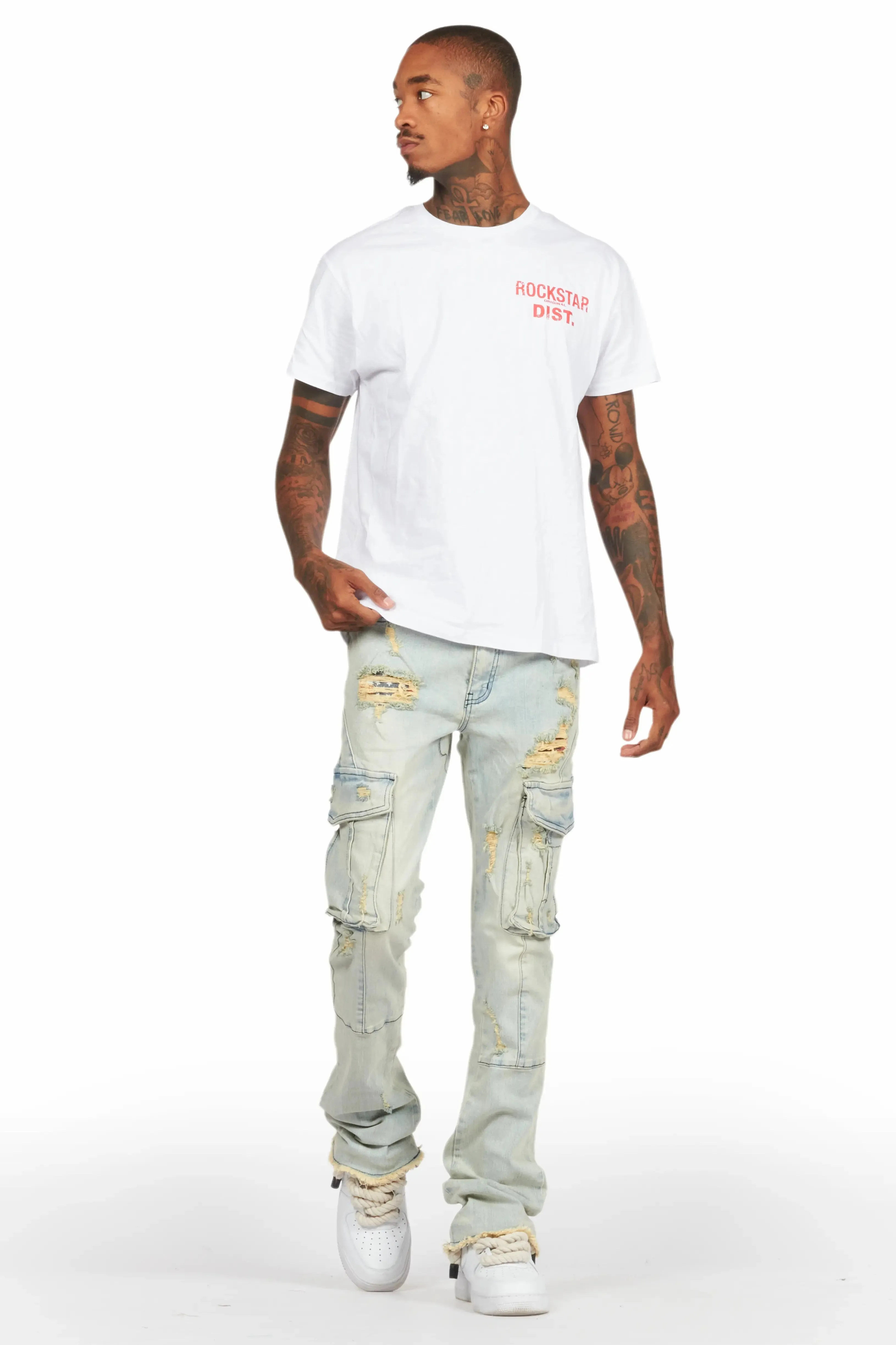 Adalee Blue Cargo Stacked Flare Jean sold by Rockstar Original product image thumbnail 3