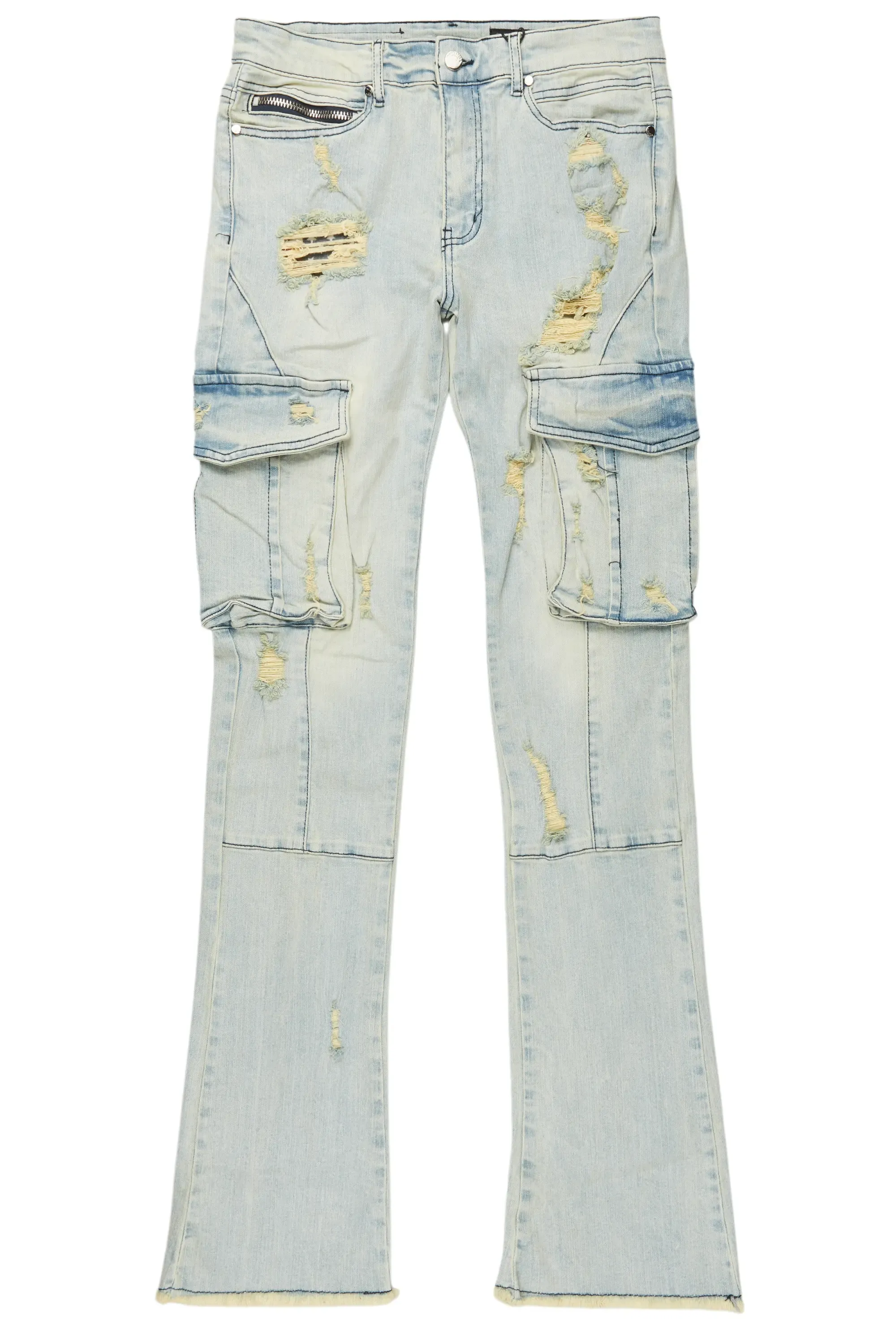 Adalee Blue Cargo Stacked Flare Jean sold by Rockstar Original product image thumbnail 2