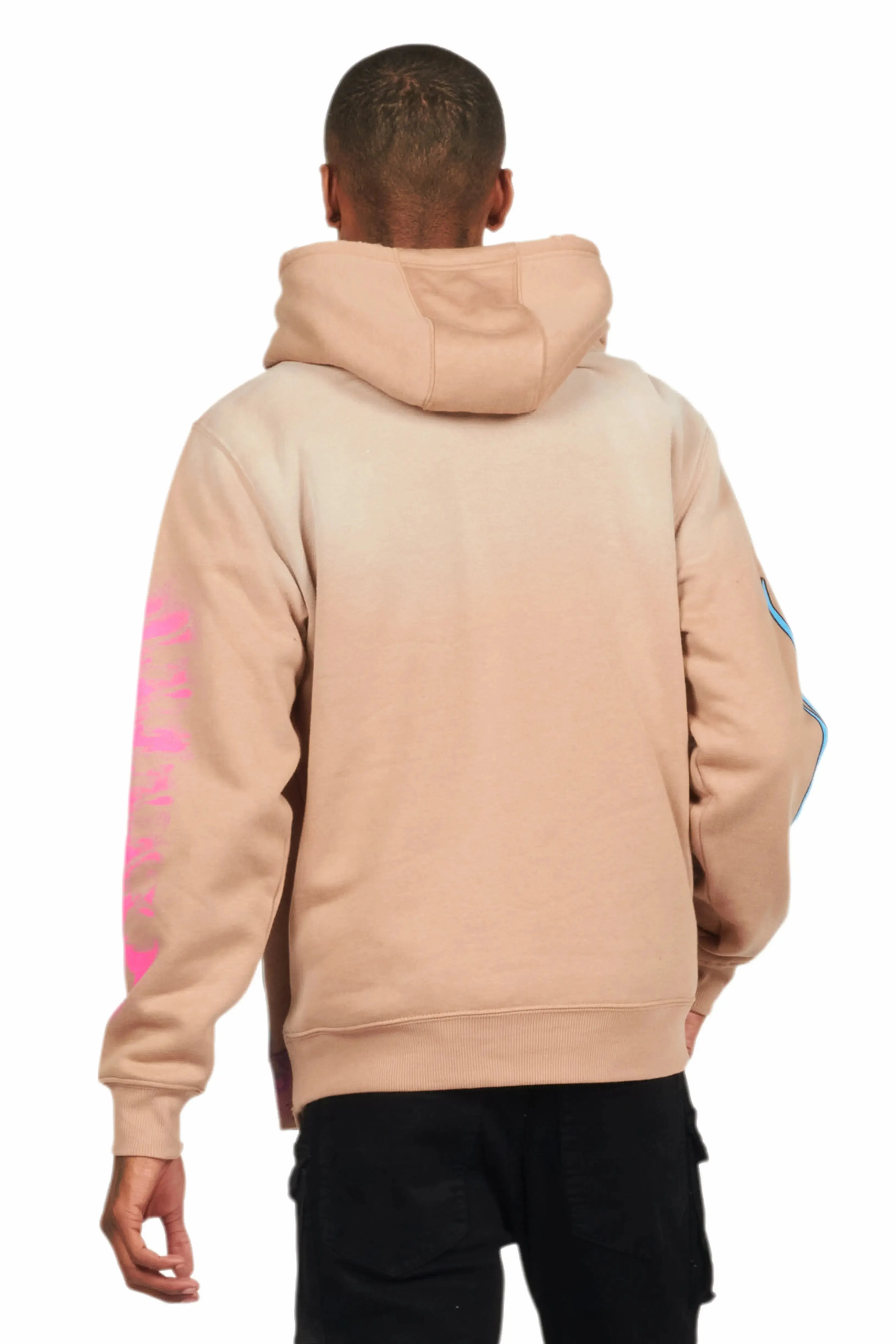 Beno Khaki Distressed Graphic Hoodie sold by Rockstar Original product image thumbnail 4