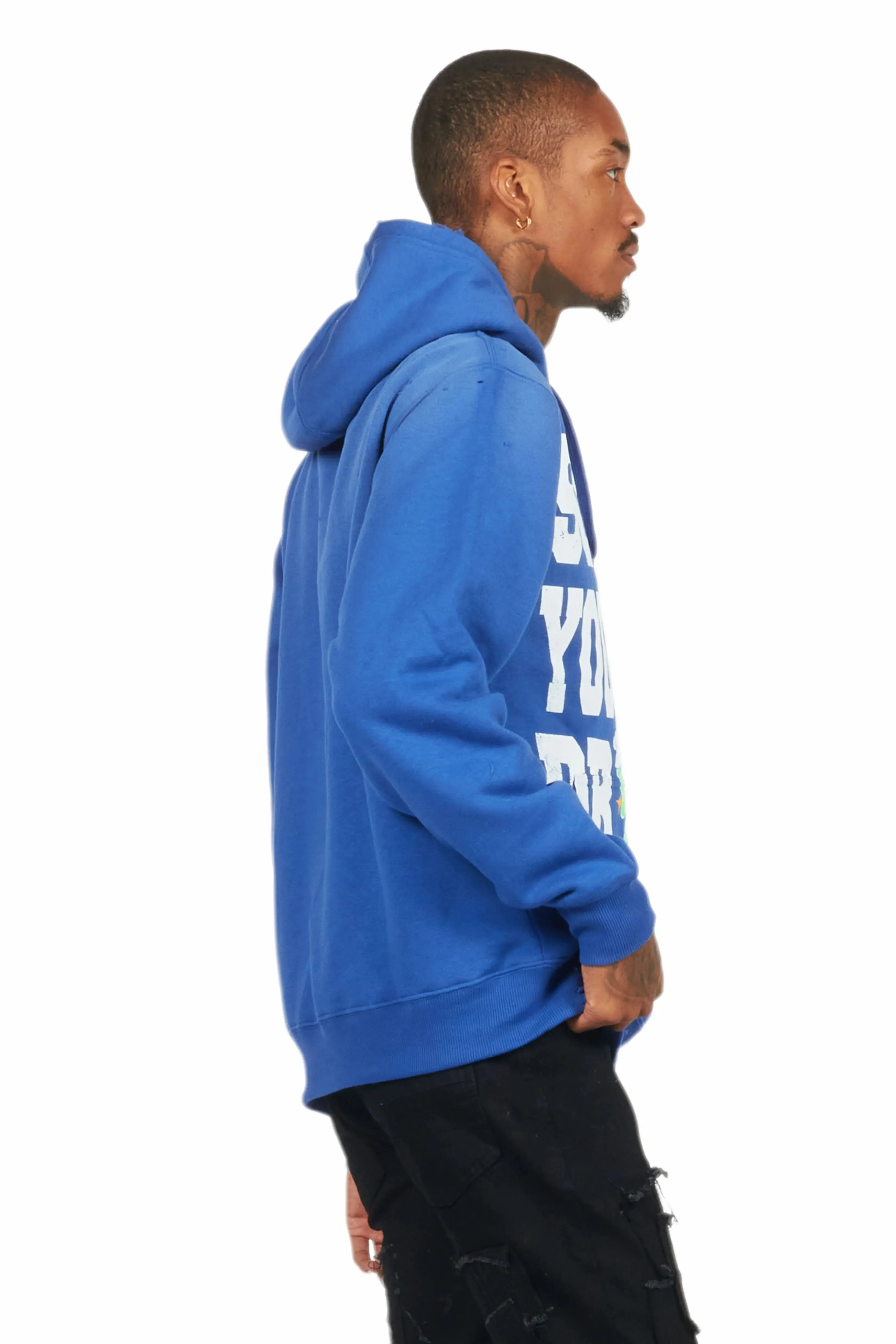 Tarl Royal Blue Distressed Graphic Hoodie sold by Rockstar Original product image thumbnail 3