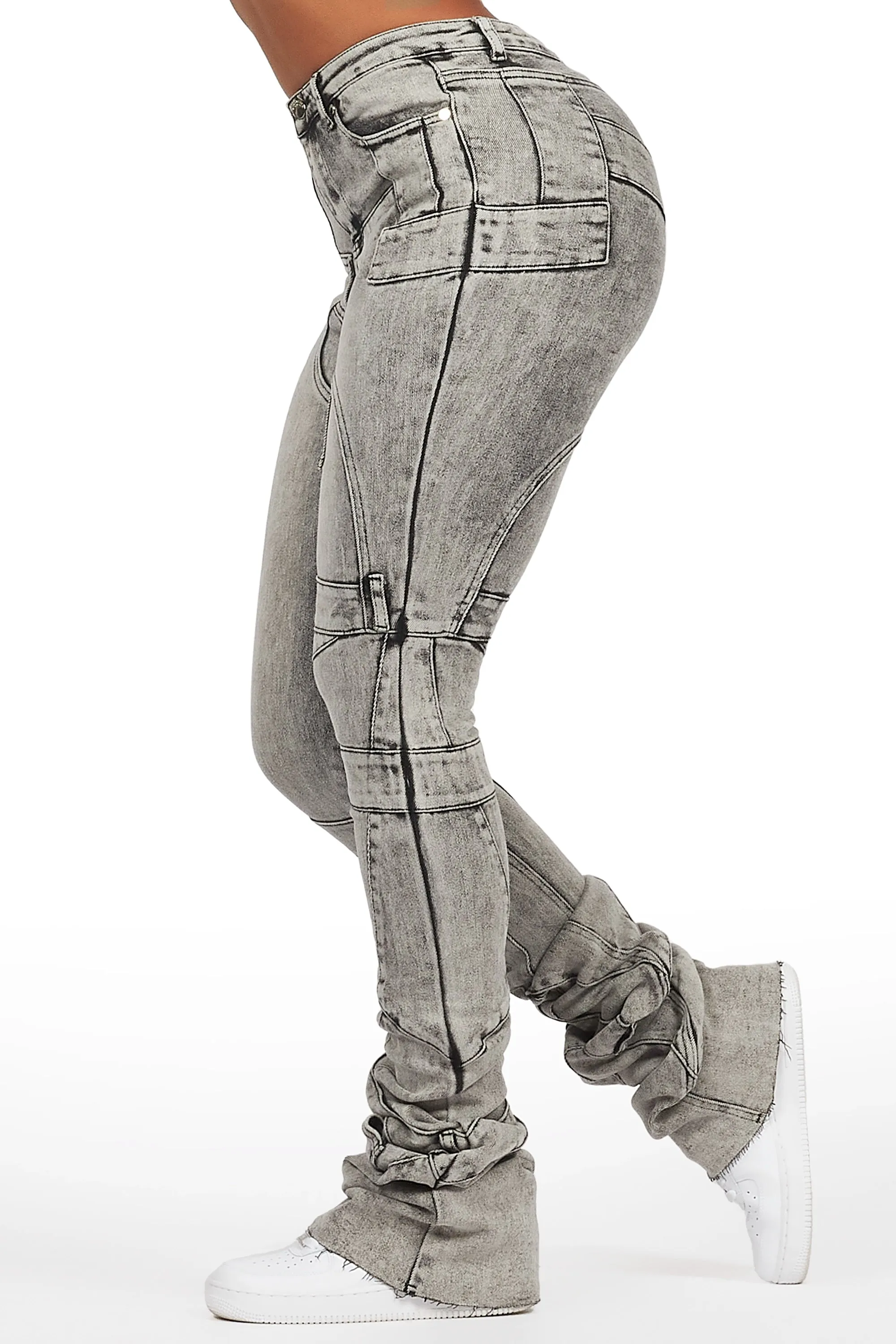 Wynter Grey Wash Super Stacked Jean sold by Rockstar Original product image thumbnail 3