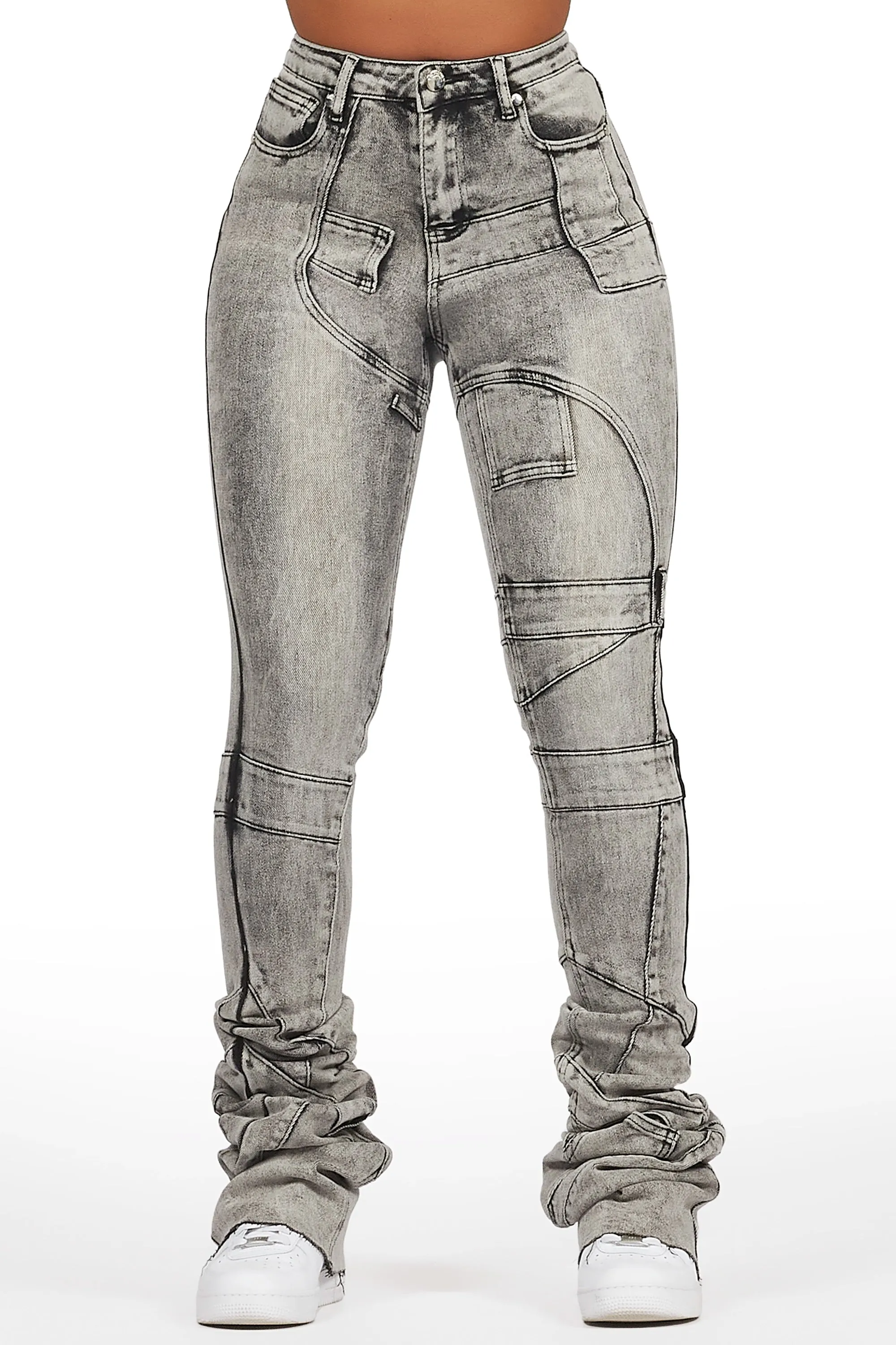 Wynter Grey Wash Super Stacked Jean sold by Rockstar Original