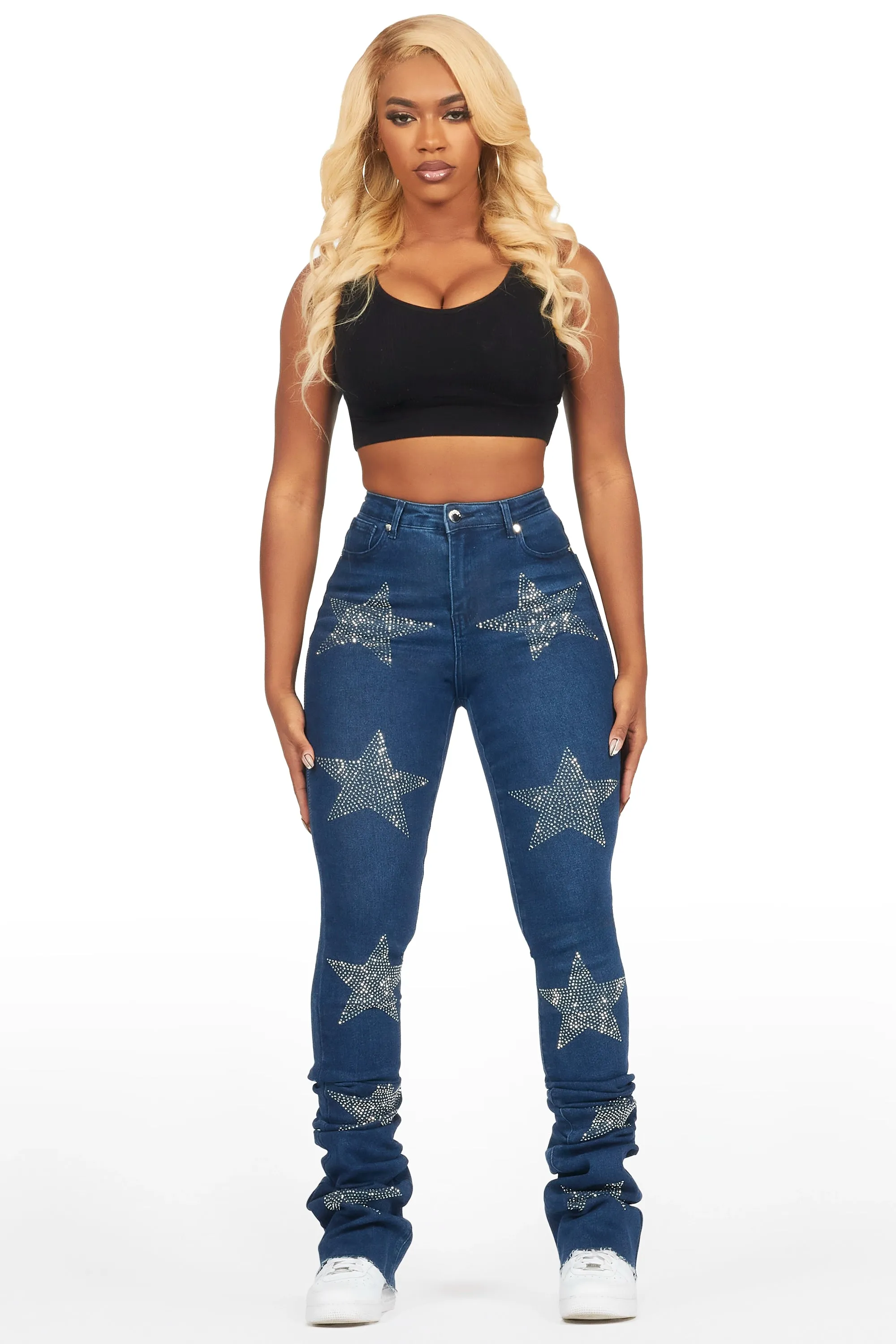 Stargirl Dark Wash Super Stacked Jean sold by Rockstar Original product image thumbnail 2