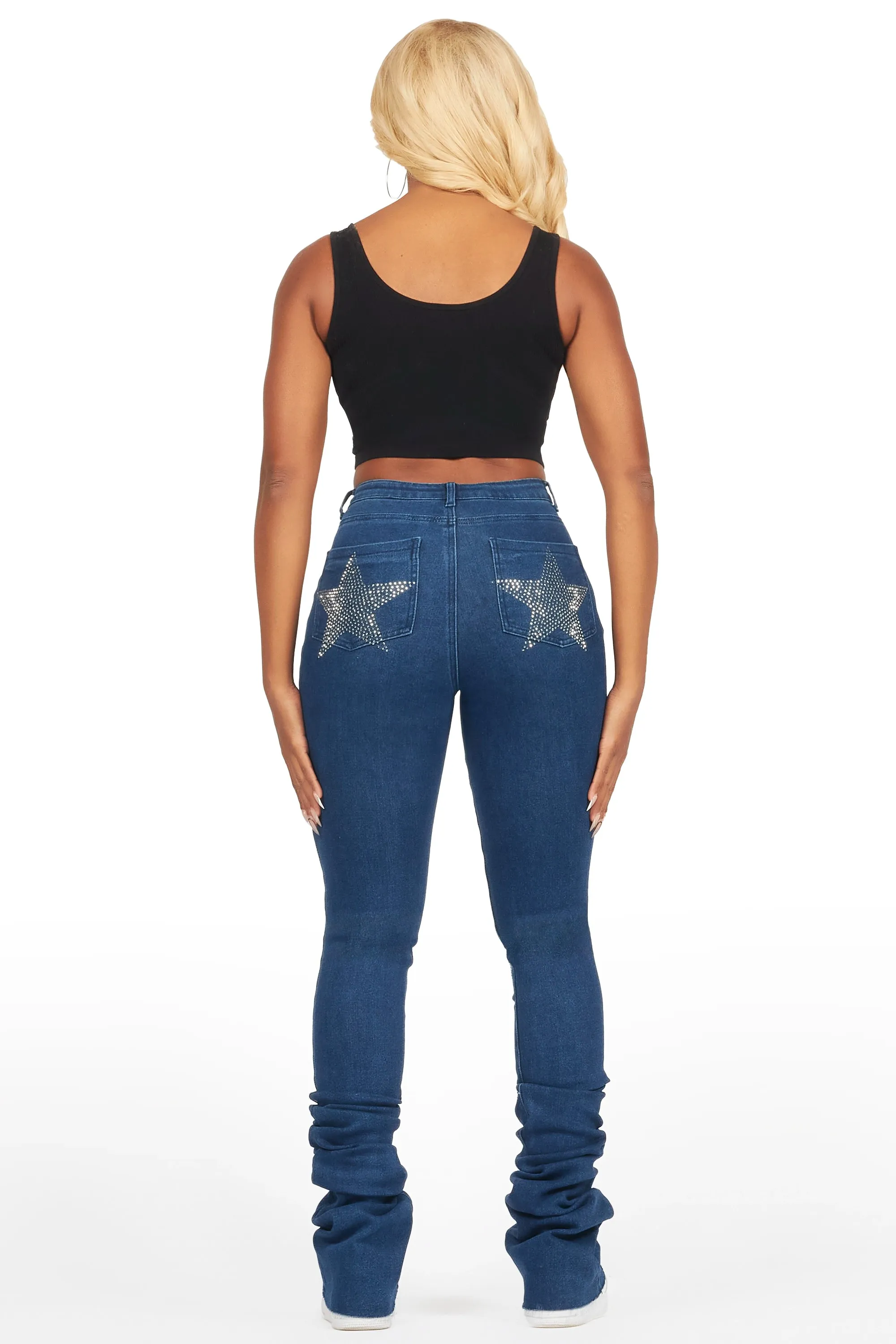 Stargirl Dark Wash Super Stacked Jean sold by Rockstar Original product image thumbnail 4