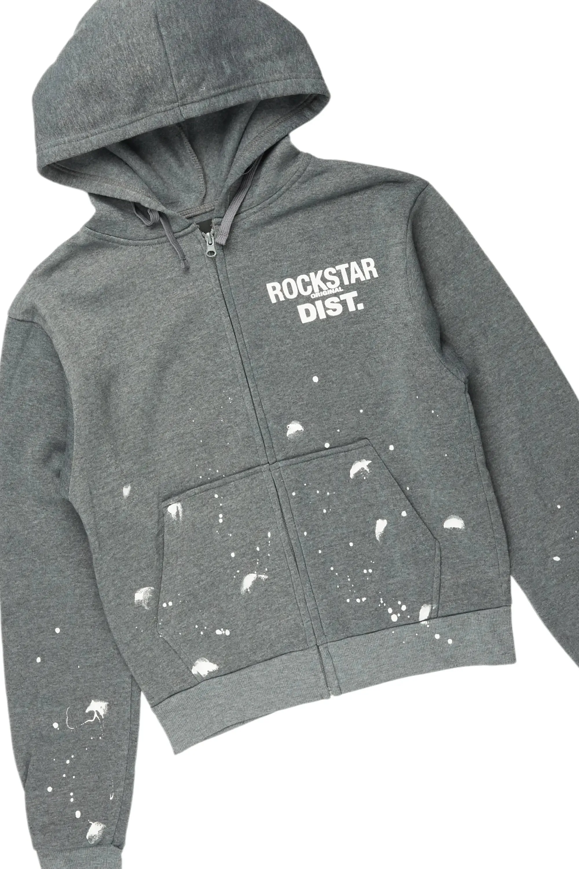 Halloway Heather Grey Zip Up Super Stacked Trackset sold by Rockstar Original product image thumbnail 2