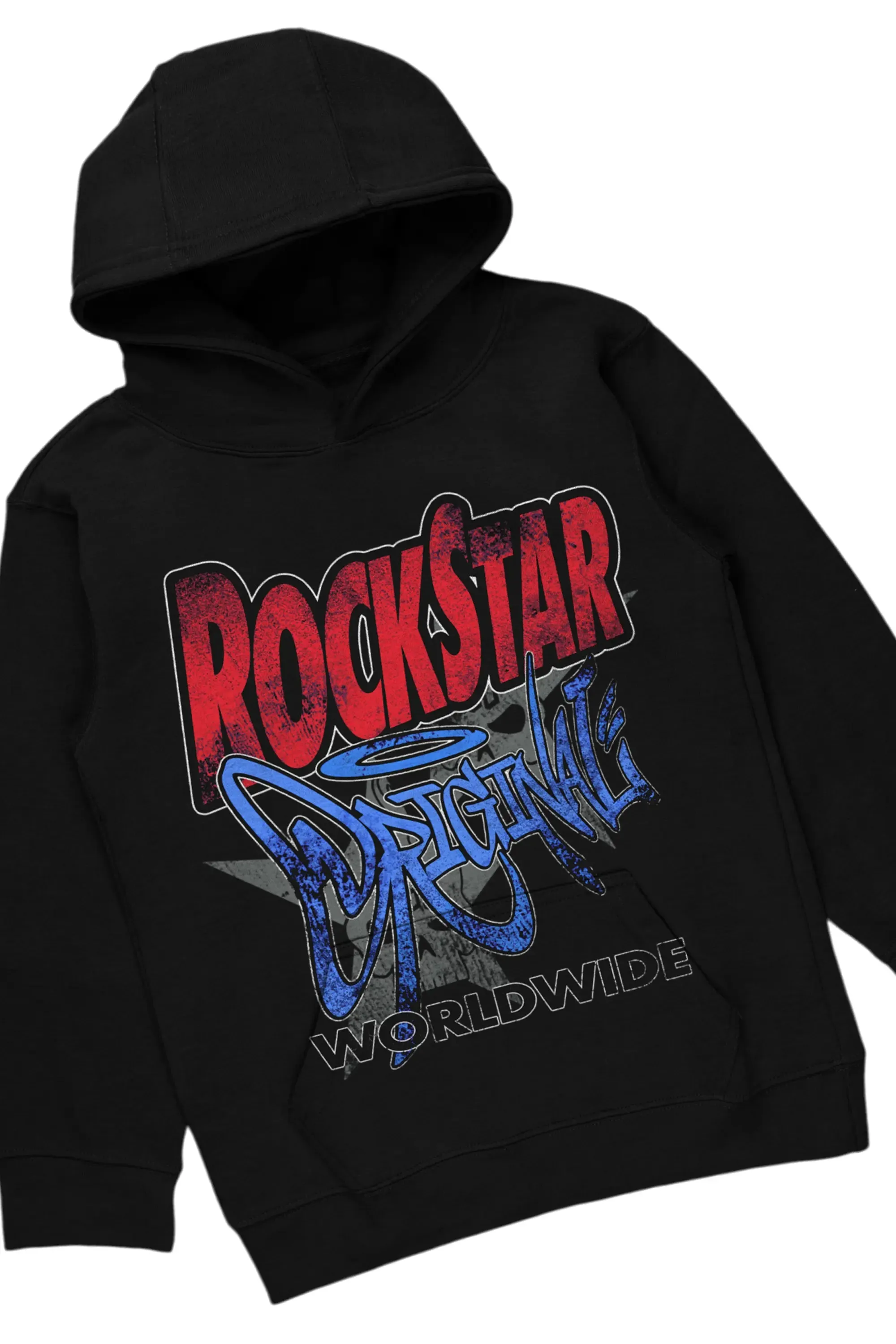 Boys Noam Black Hoodie/Stacked Flare Jean Set sold by Rockstar Original product image thumbnail 2
