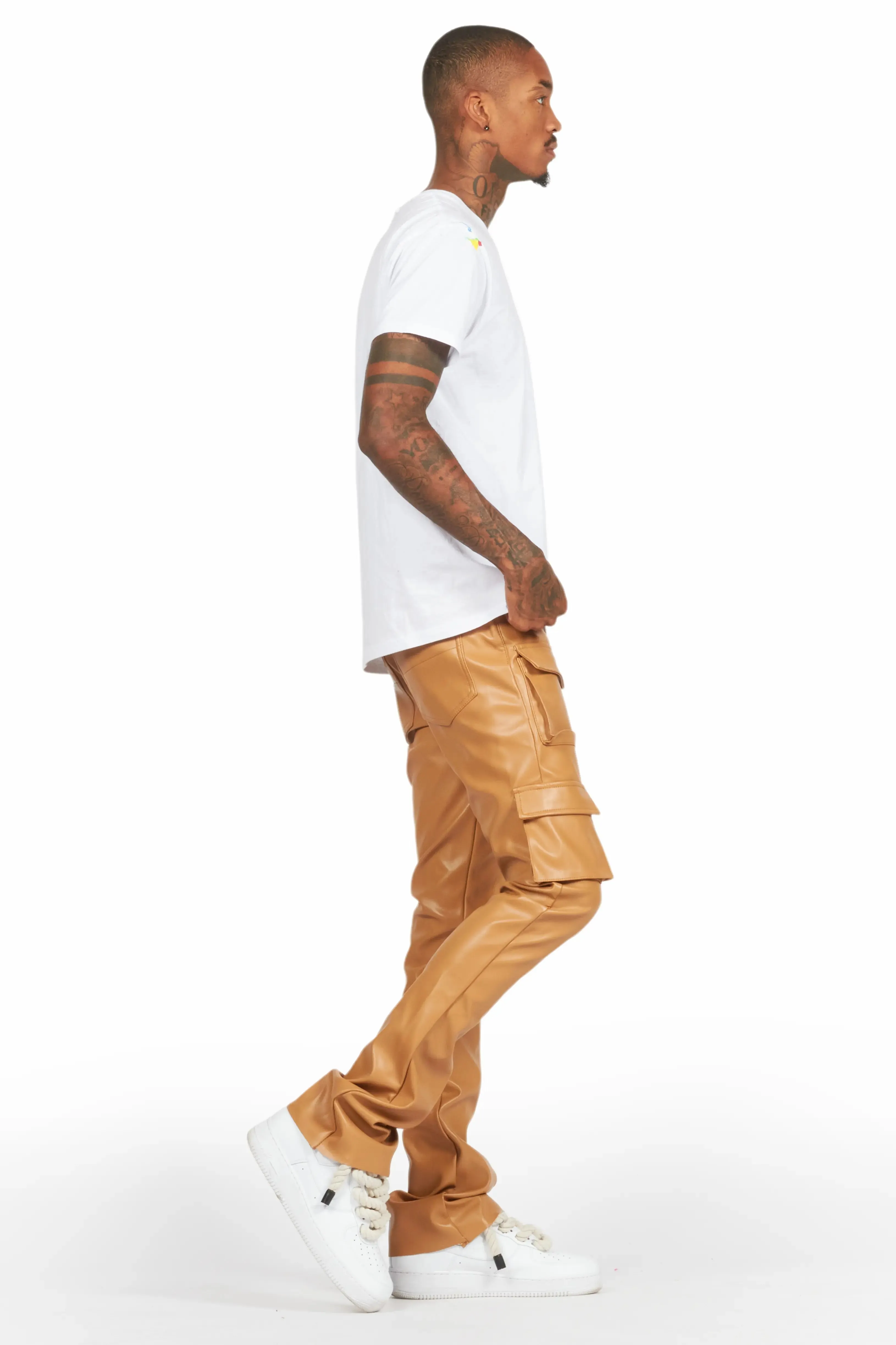 Khaza Beige PU Leather Jean sold by Rockstar Original product image thumbnail 5