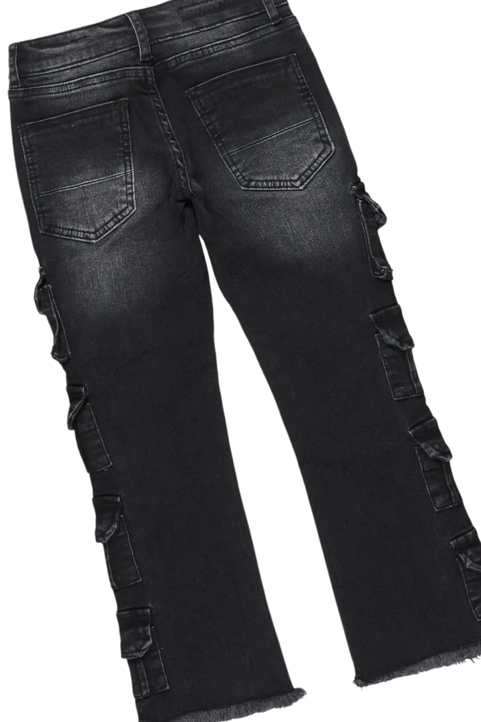 Boys Boaz Heather Grey/Black Hoodie/Stacked Flare Jean Set sold by Rockstar Original product image thumbnail 4