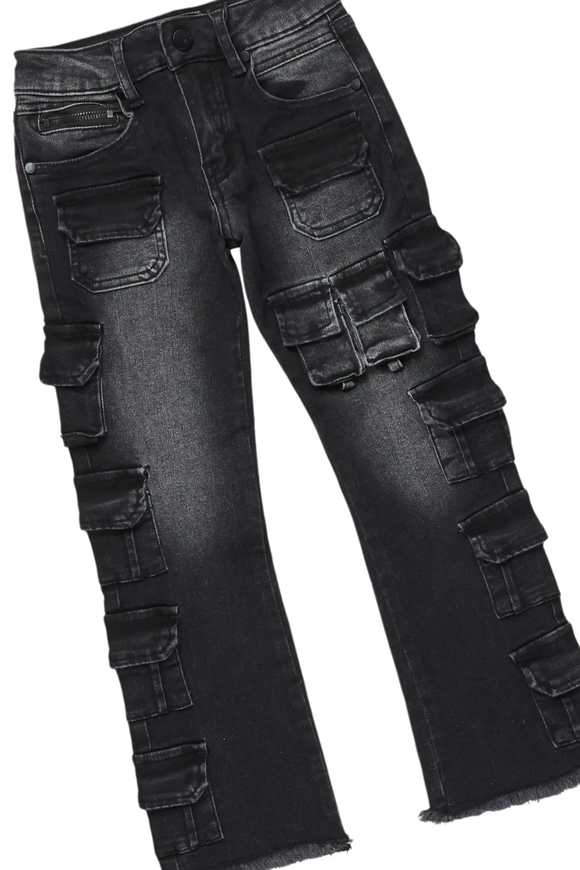 Boys Boaz Heather Grey/Black Hoodie/Stacked Flare Jean Set sold by Rockstar Original product image thumbnail 3