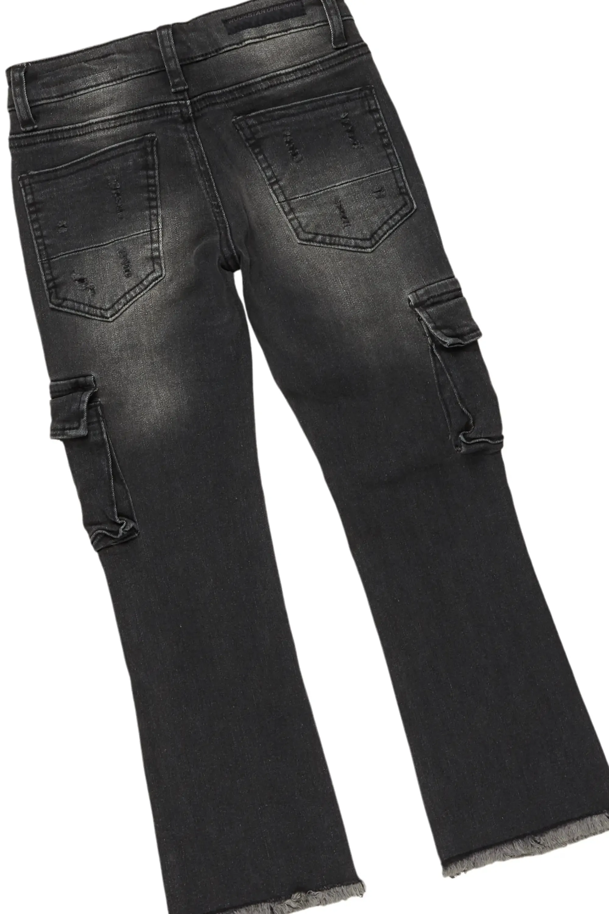 Boys Amina Black/Grey Hoodie/Stacked Flare Jean Set sold by Rockstar Original product image thumbnail 4