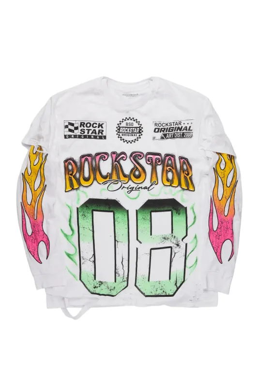 Quito White Double Layer Graphic T-Shirt sold by Rockstar Original