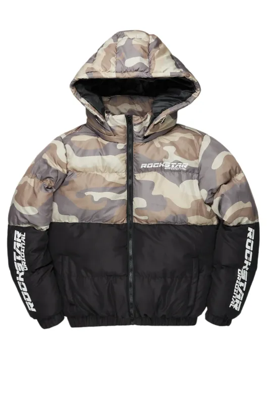 Jennay 2.0 Black/Camo Puffer Jacket made by Rockstar Original