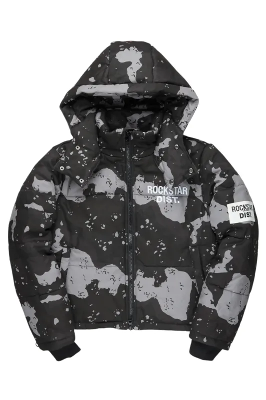 Porchea Black Camo Puffer Jacket sold by Rockstar Original