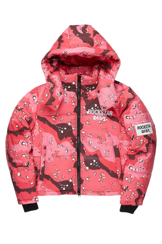 Porchea Pink Camo Puffer Jacket sold by Rockstar Original