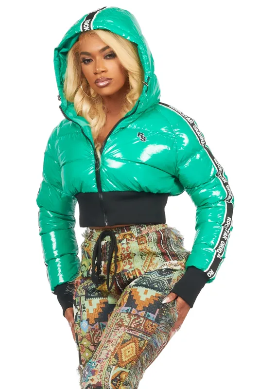 Jackey Green 2.0 Crop Puffer Jacket sold by Rockstar Original
