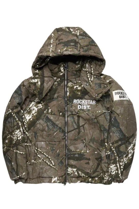 Bevis Grey Tree Camo Puffer Jacket sold by Rockstar Original