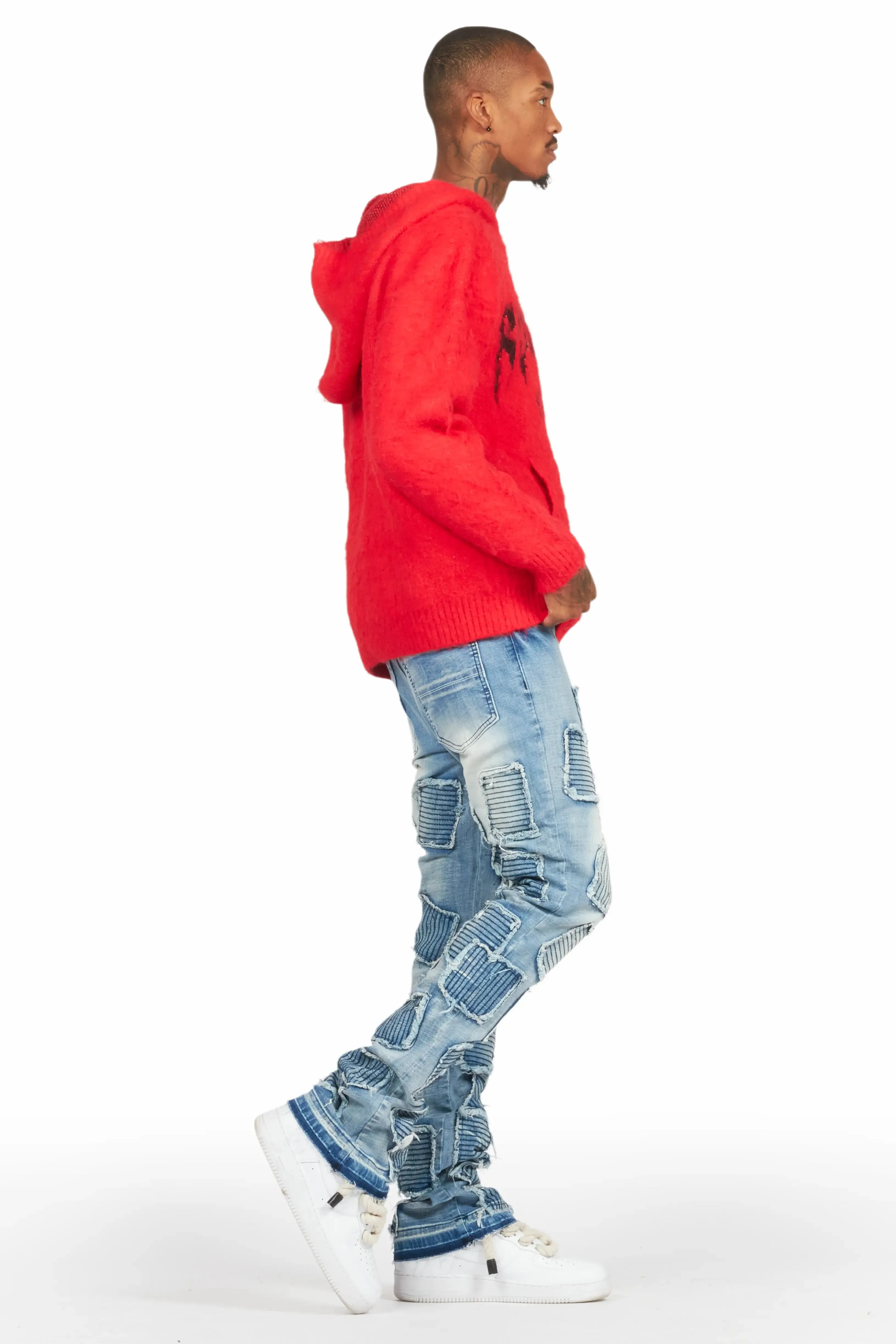 Andros Red Graphic Knitted Hoodie sold by Rockstar Original product image thumbnail 4