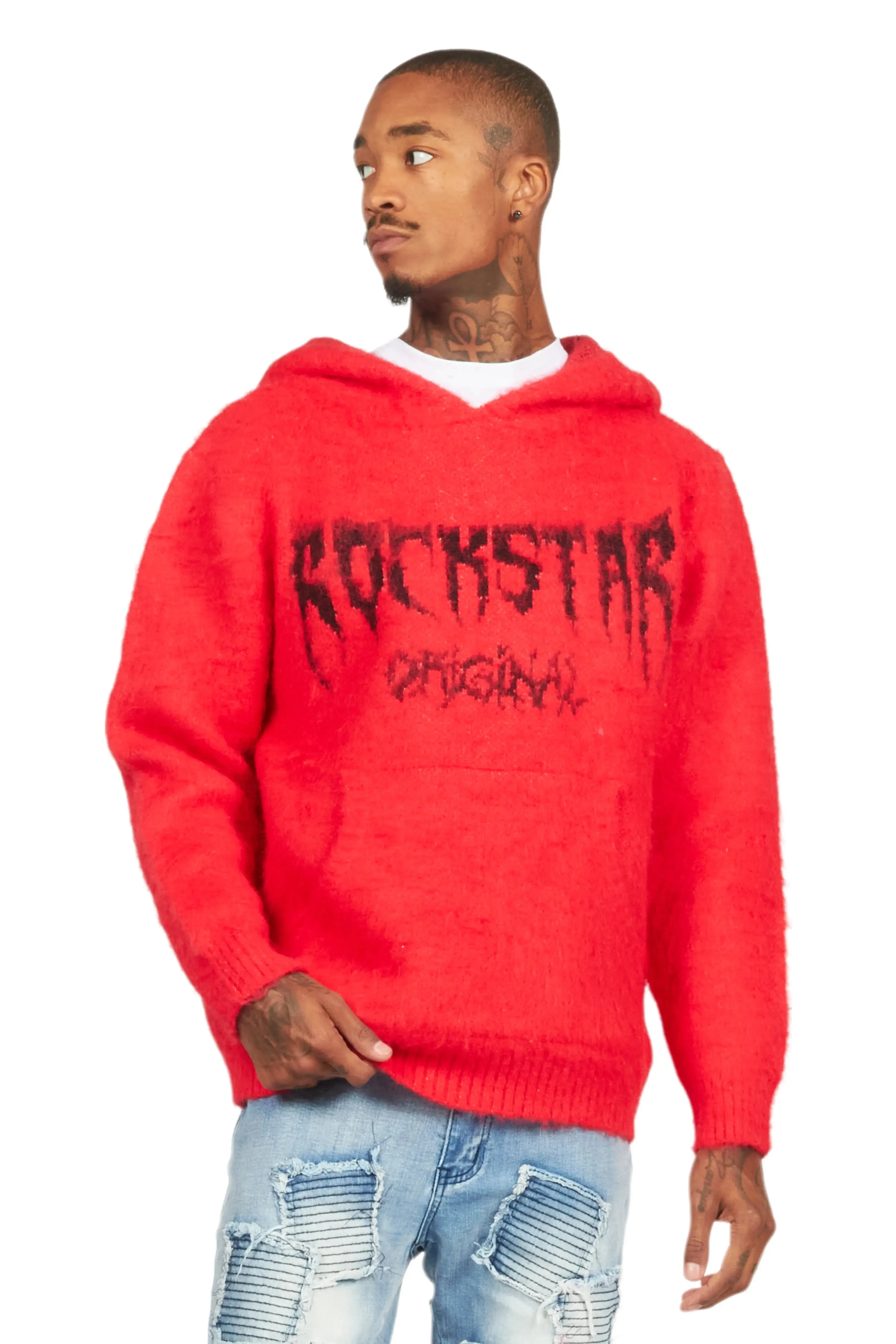 Andros Red Graphic Knitted Hoodie sold by Rockstar Original product image thumbnail 2