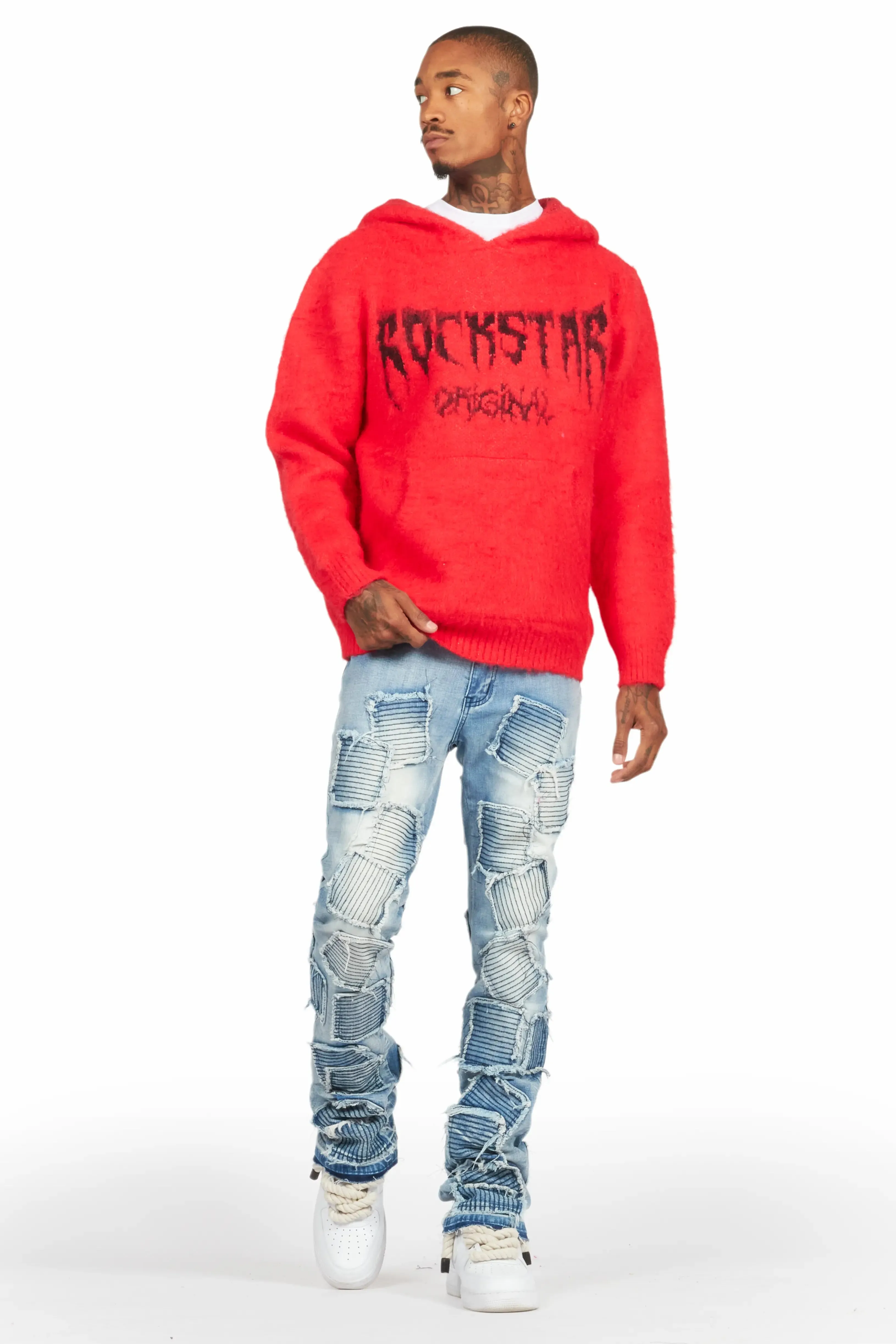 Andros Red Graphic Knitted Hoodie sold by Rockstar Original product image thumbnail 3
