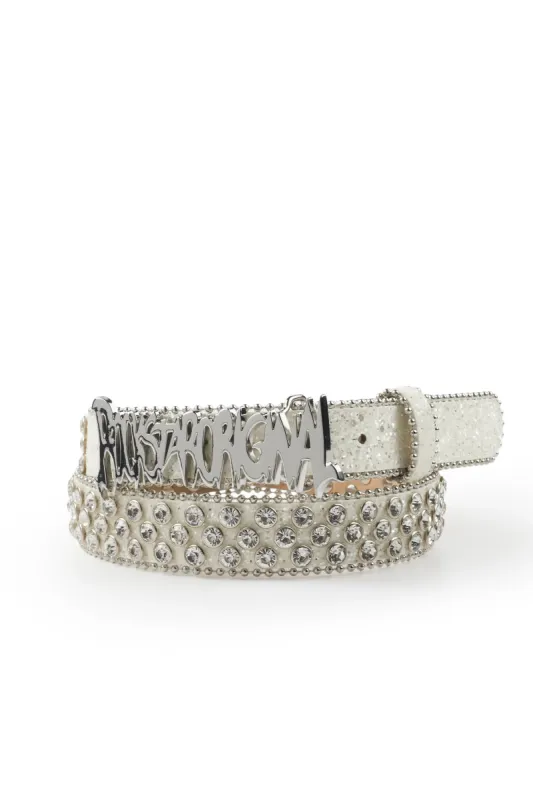 Sammy White/Silver Rhinestone Belt sold by Rockstar Original