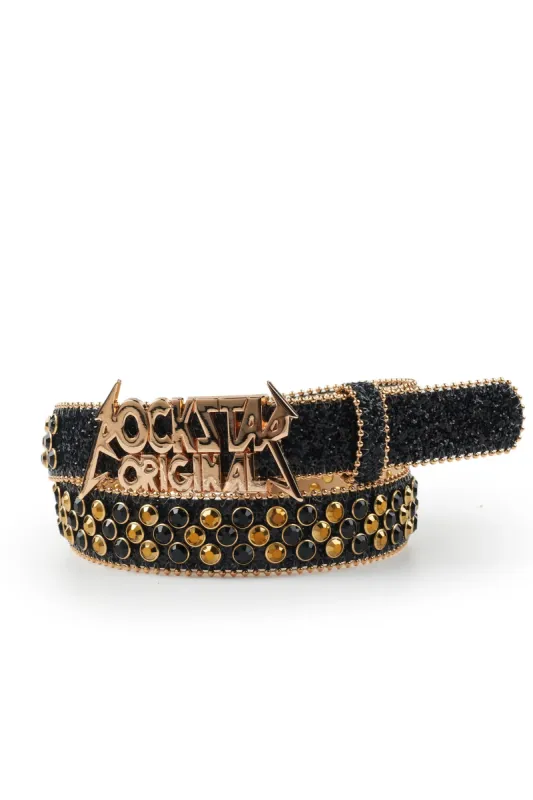 Silas Black/Gold Rockstar Logo Belt sold by Rockstar Original