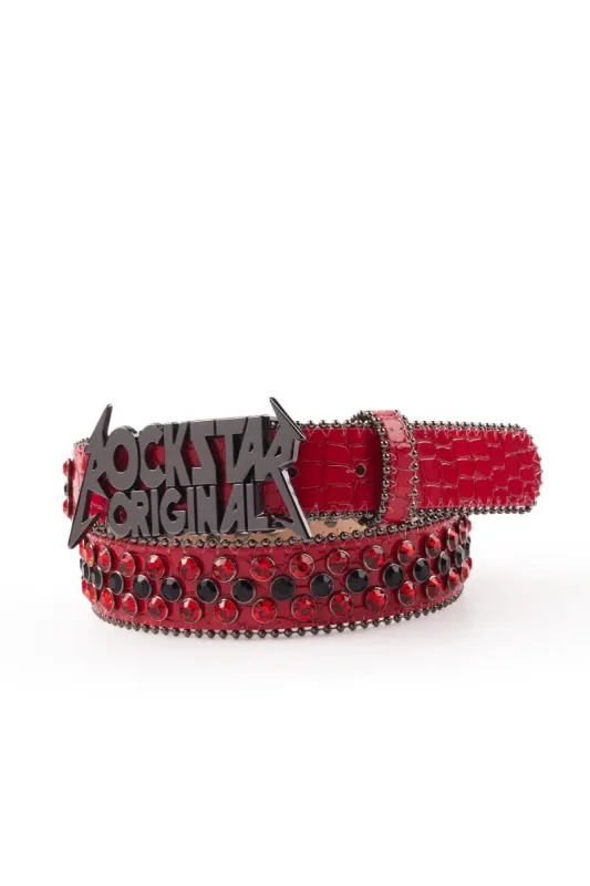 Silas Red/Black Rockstar Logo Belt sold by Rockstar Original
