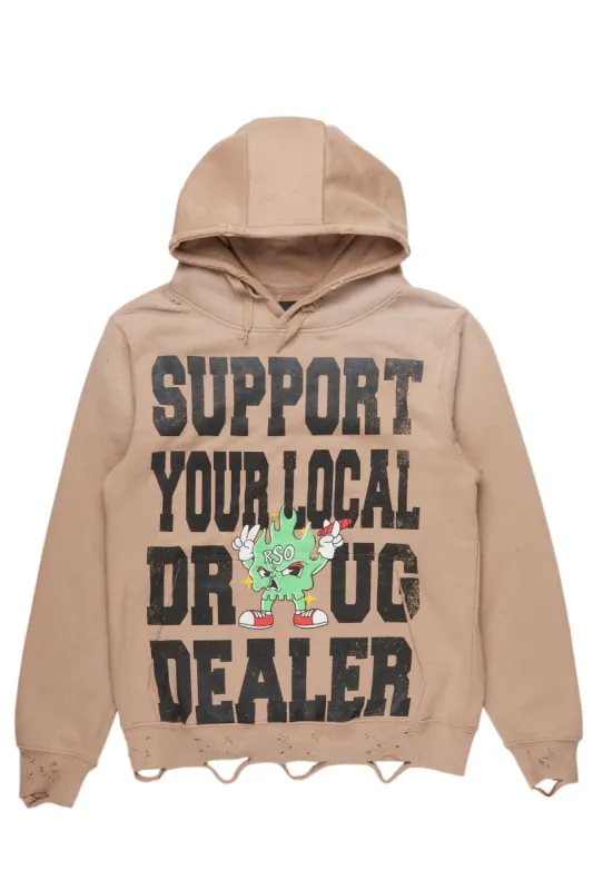 Tarl Khaki Distressed Graphic Hoodie sold by Rockstar Original