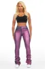 Vittoria Dark Wash/ Pink Foil Super Stacked Jean sold by Rockstar Original
