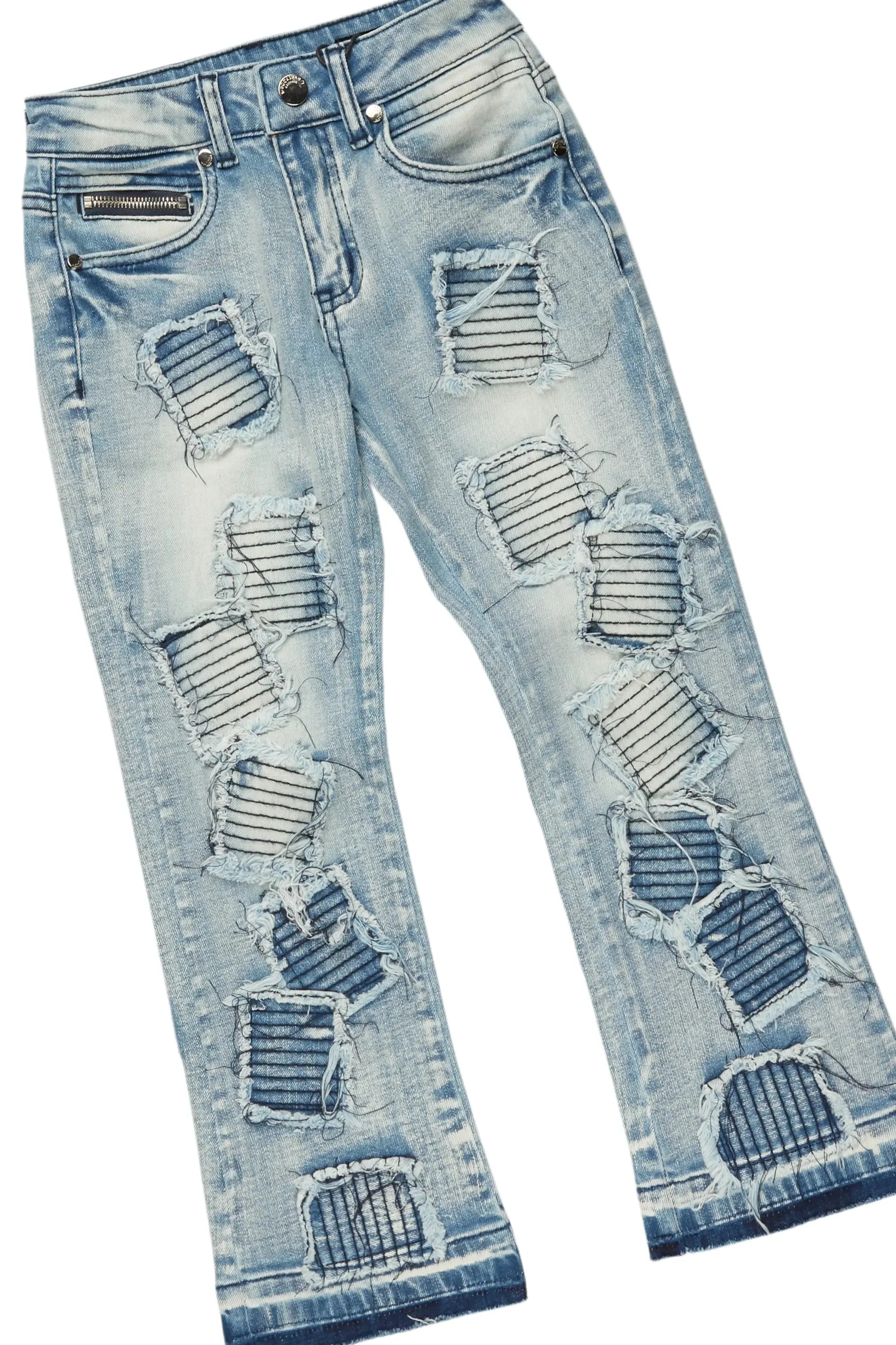 Boys Abdon Vintage Navy Hoodie/Stacked Flare Jean Set sold by Rockstar Original product image thumbnail 3