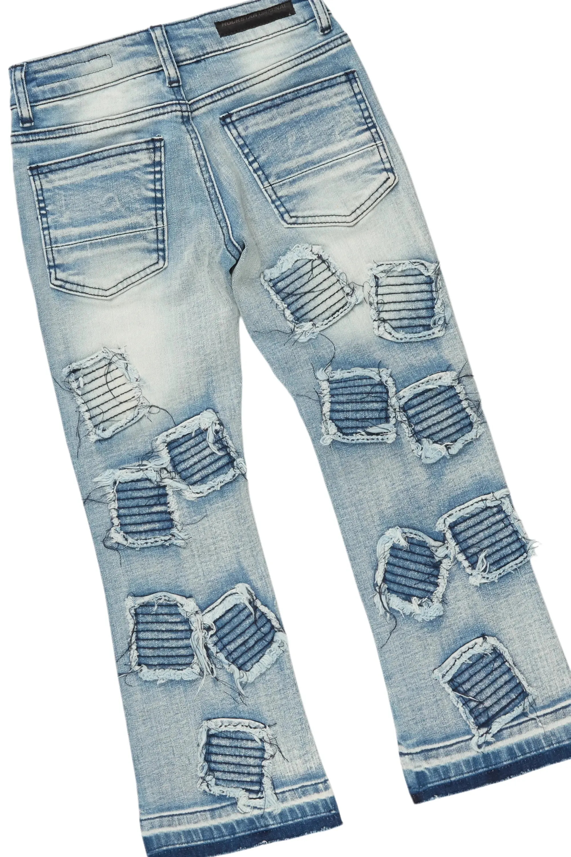 Boys Abdon Vintage Navy Hoodie/Stacked Flare Jean Set sold by Rockstar Original product image thumbnail 4