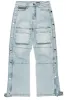 Yuri Blue Stacked Cargo Flare Jean sold by Rockstar Original