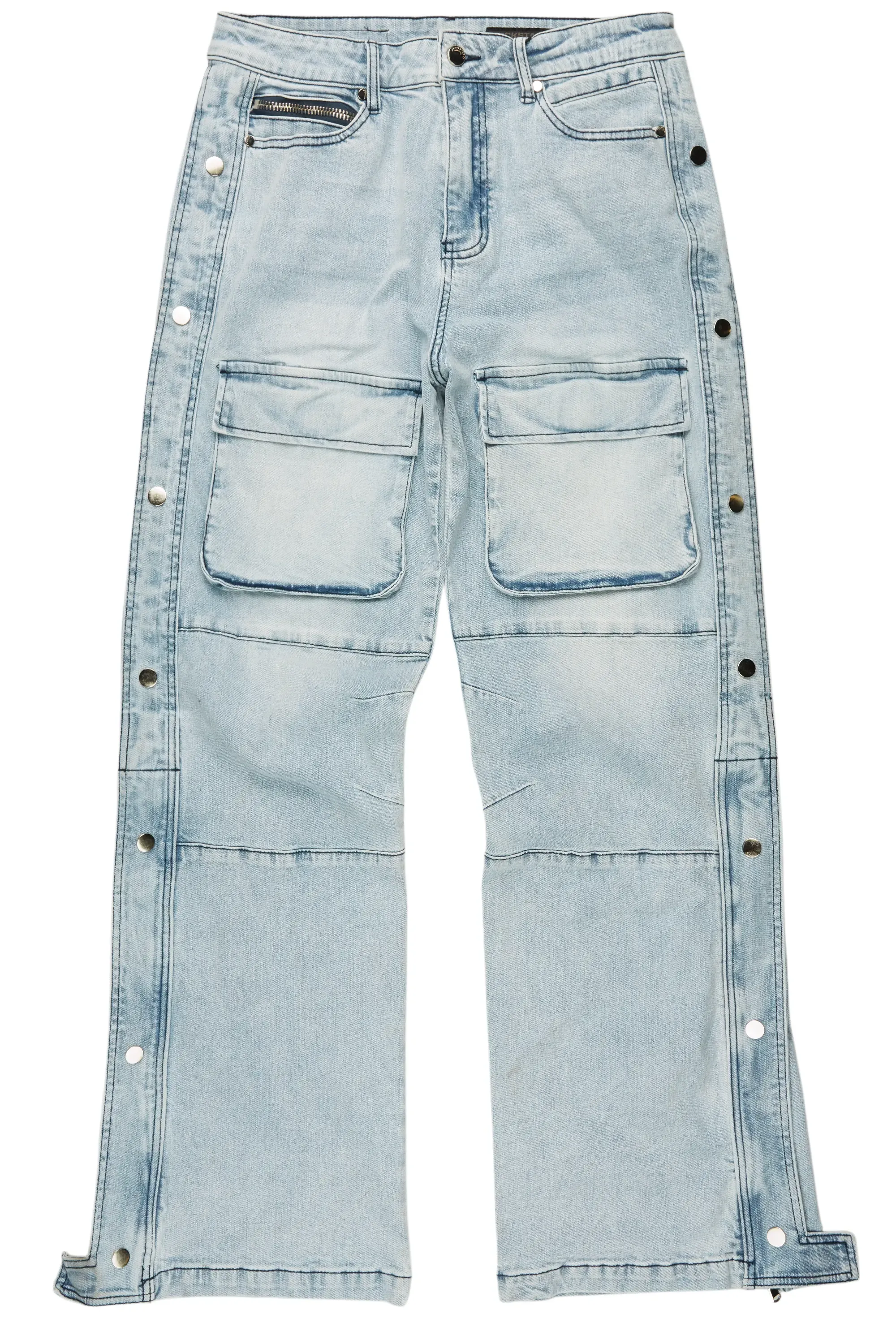 Yuri Blue Stacked Cargo Flare Jean sold by Rockstar Original product image thumbnail 3