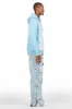 Yuri Blue Stacked Cargo Flare Jean sold by Rockstar Original