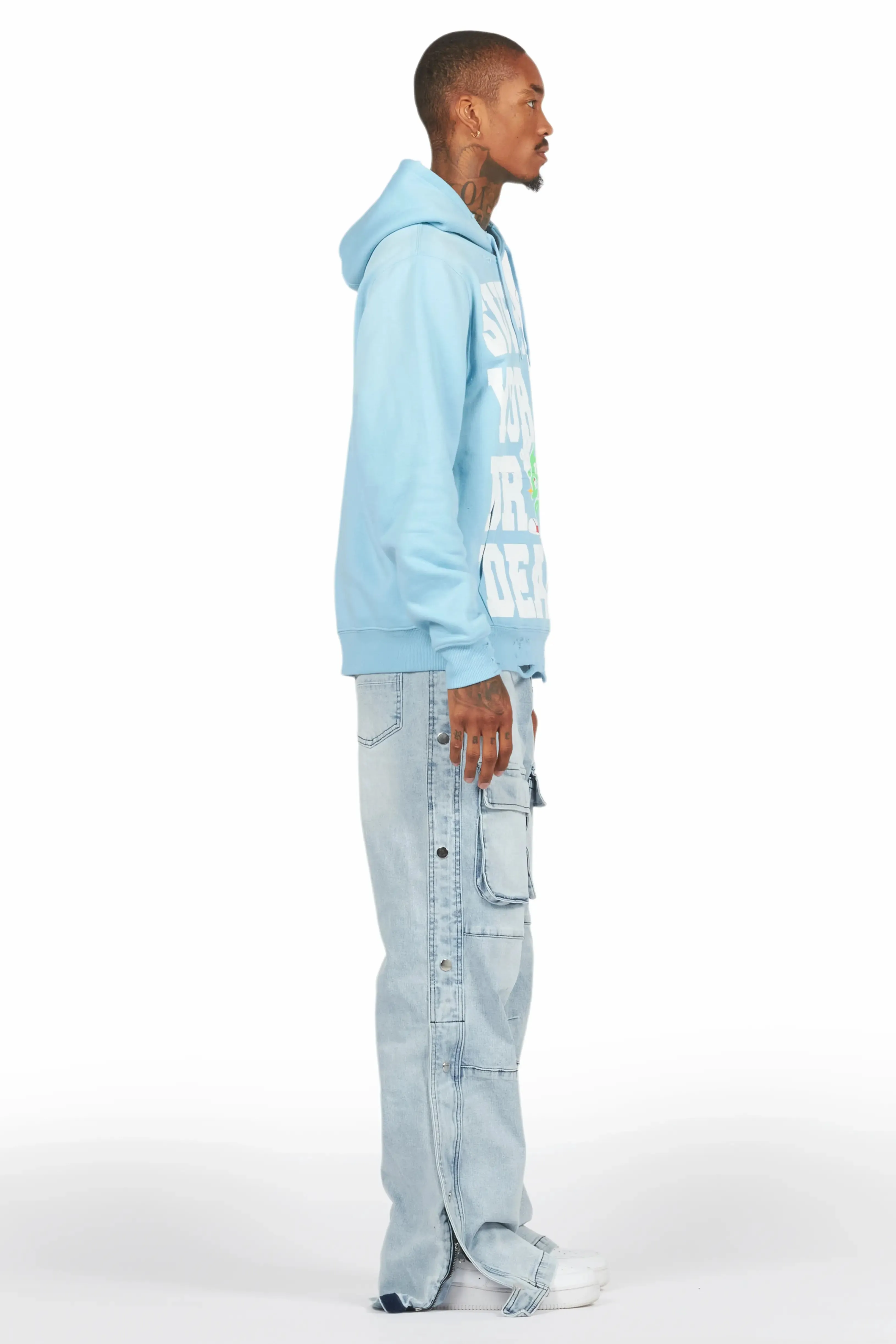 Yuri Blue Stacked Cargo Flare Jean sold by Rockstar Original product image thumbnail 5