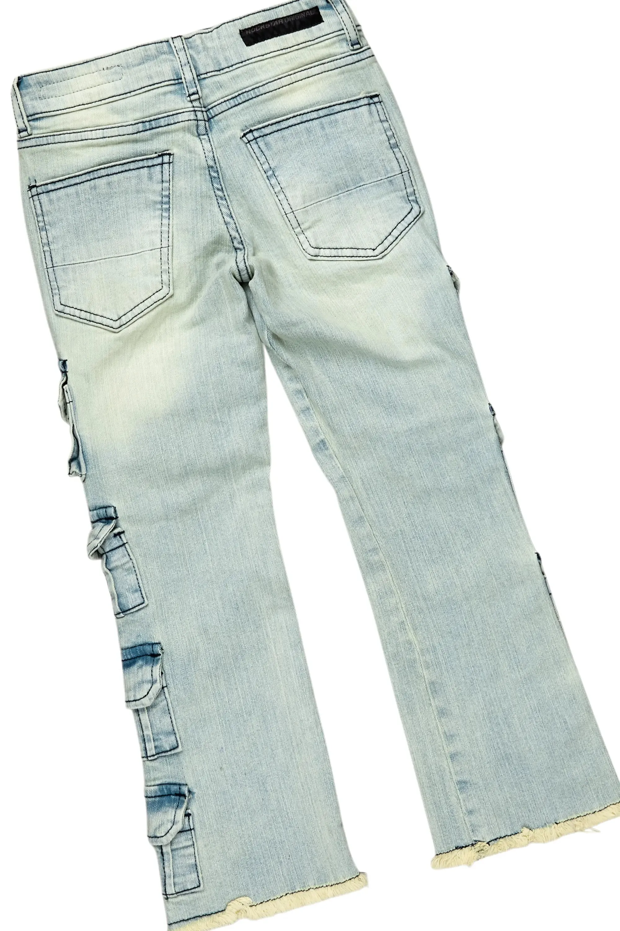 Boys Karmi Vintage Grey Hoodie/Stacked Flare Jean Set sold by Rockstar Original product image thumbnail 4