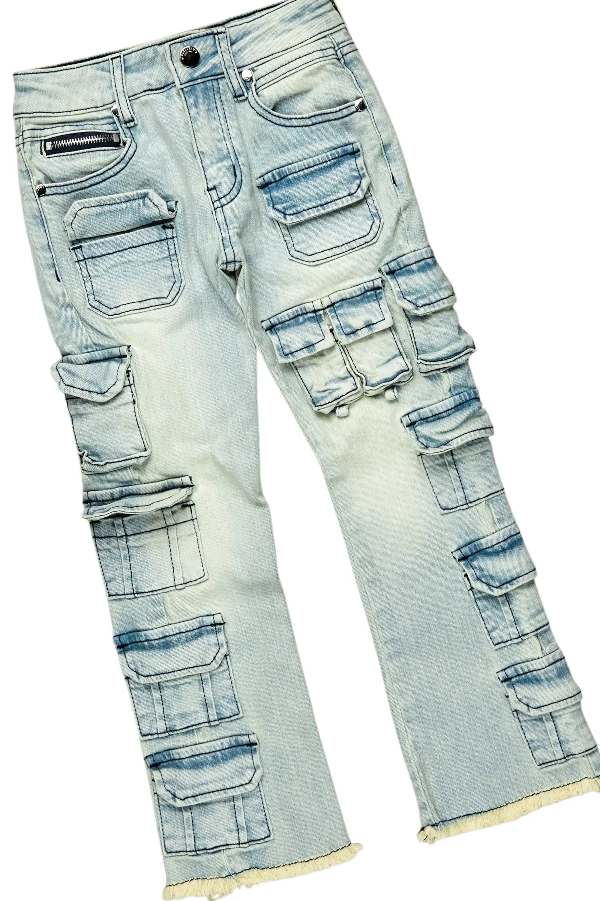 Boys Karmi Vintage Grey Hoodie/Stacked Flare Jean Set sold by Rockstar Original product image thumbnail 3