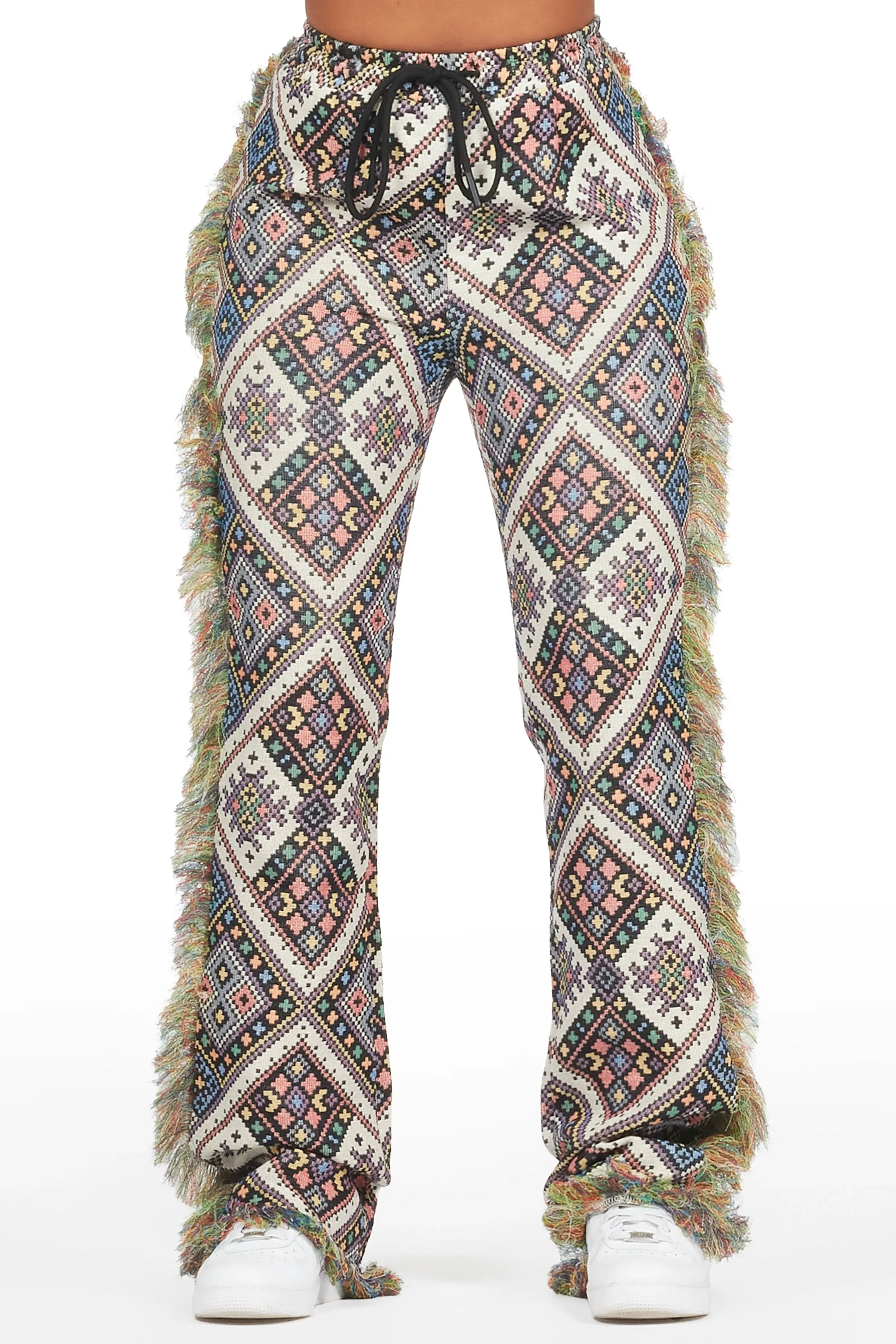 Missy Black Multi Print Tapestry Stacked Pant sold by Rockstar Original