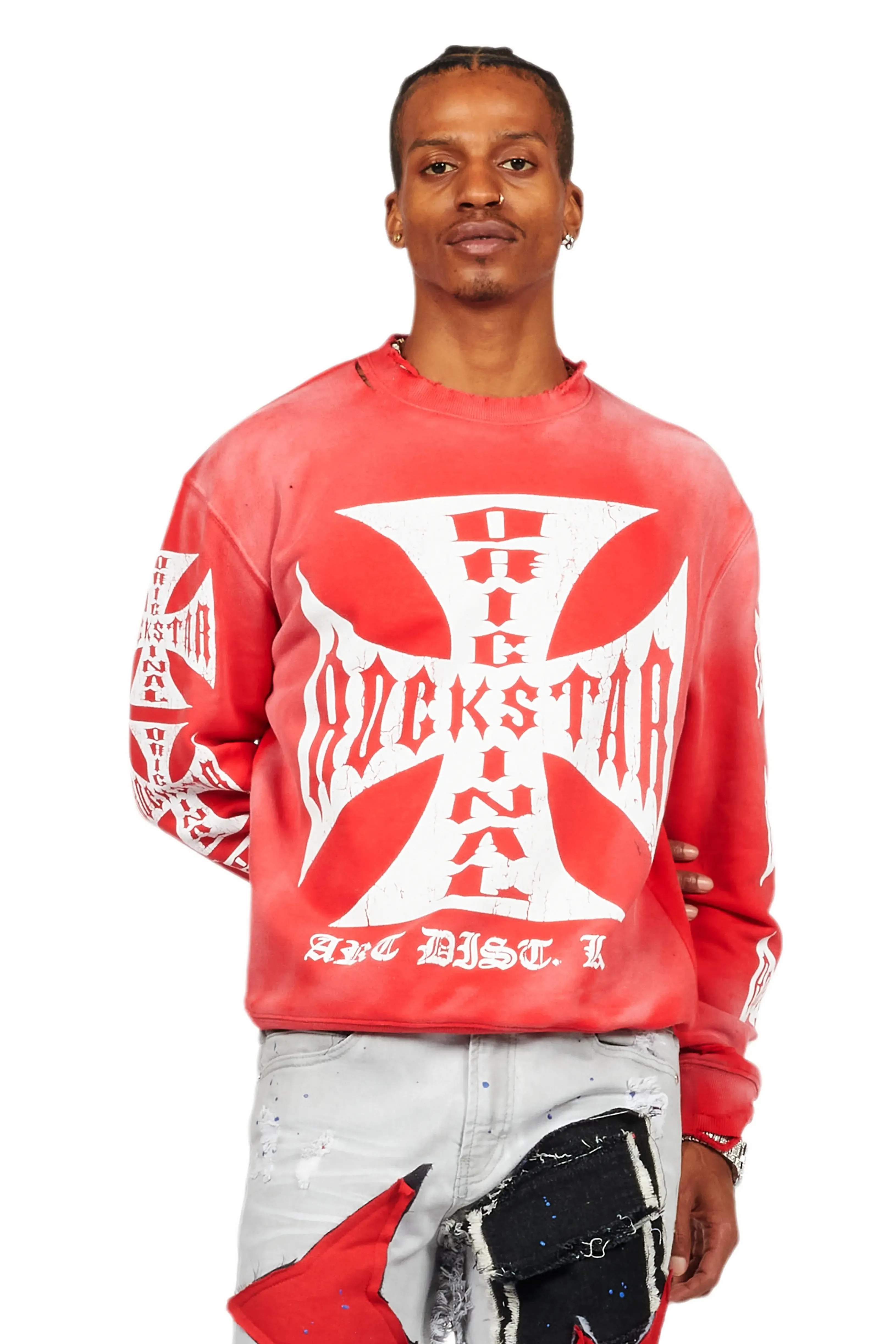 Udell Red Graphic Crewneck sold by Rockstar Original product image thumbnail 4
