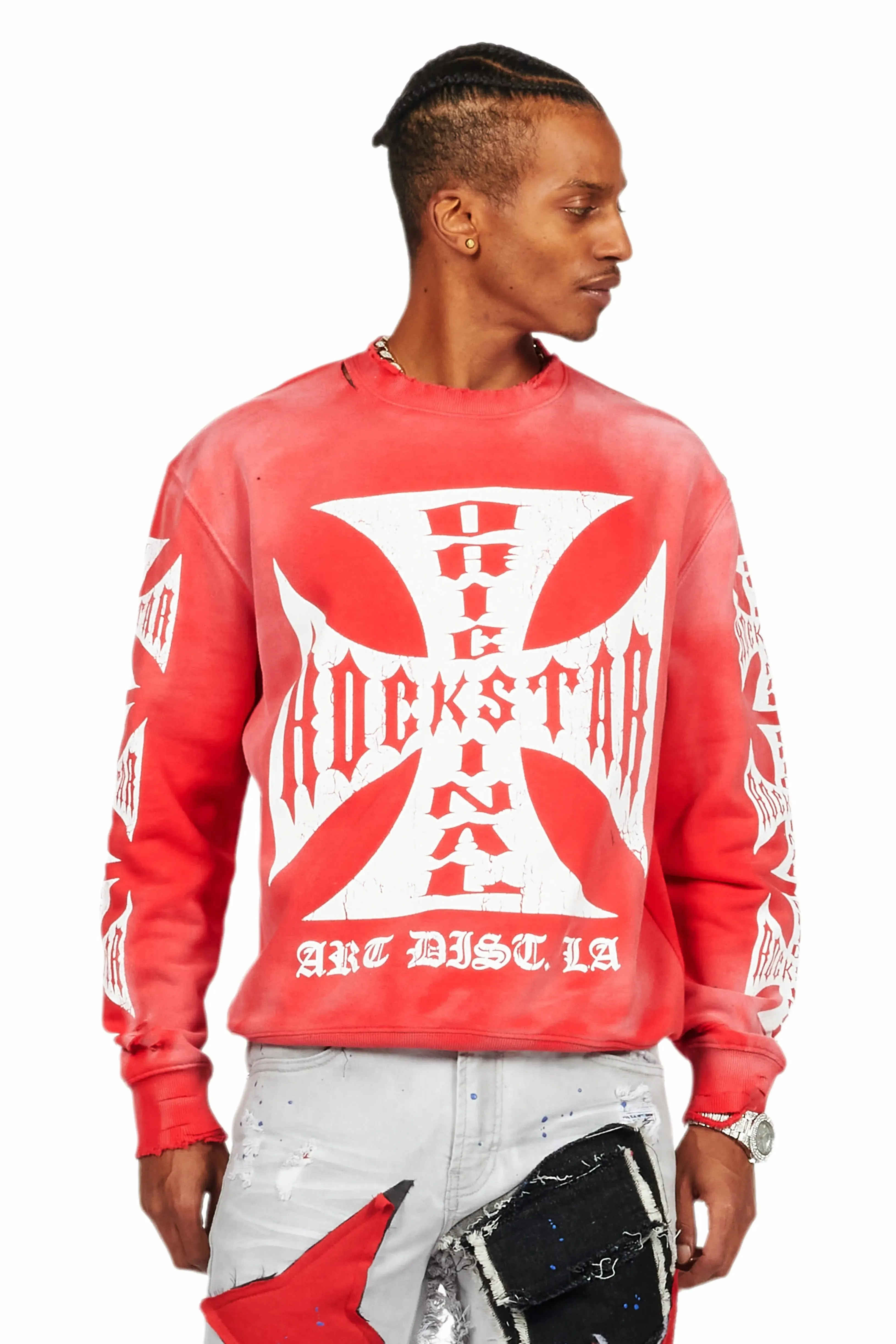 Udell Red Graphic Crewneck sold by Rockstar Original product image thumbnail 2