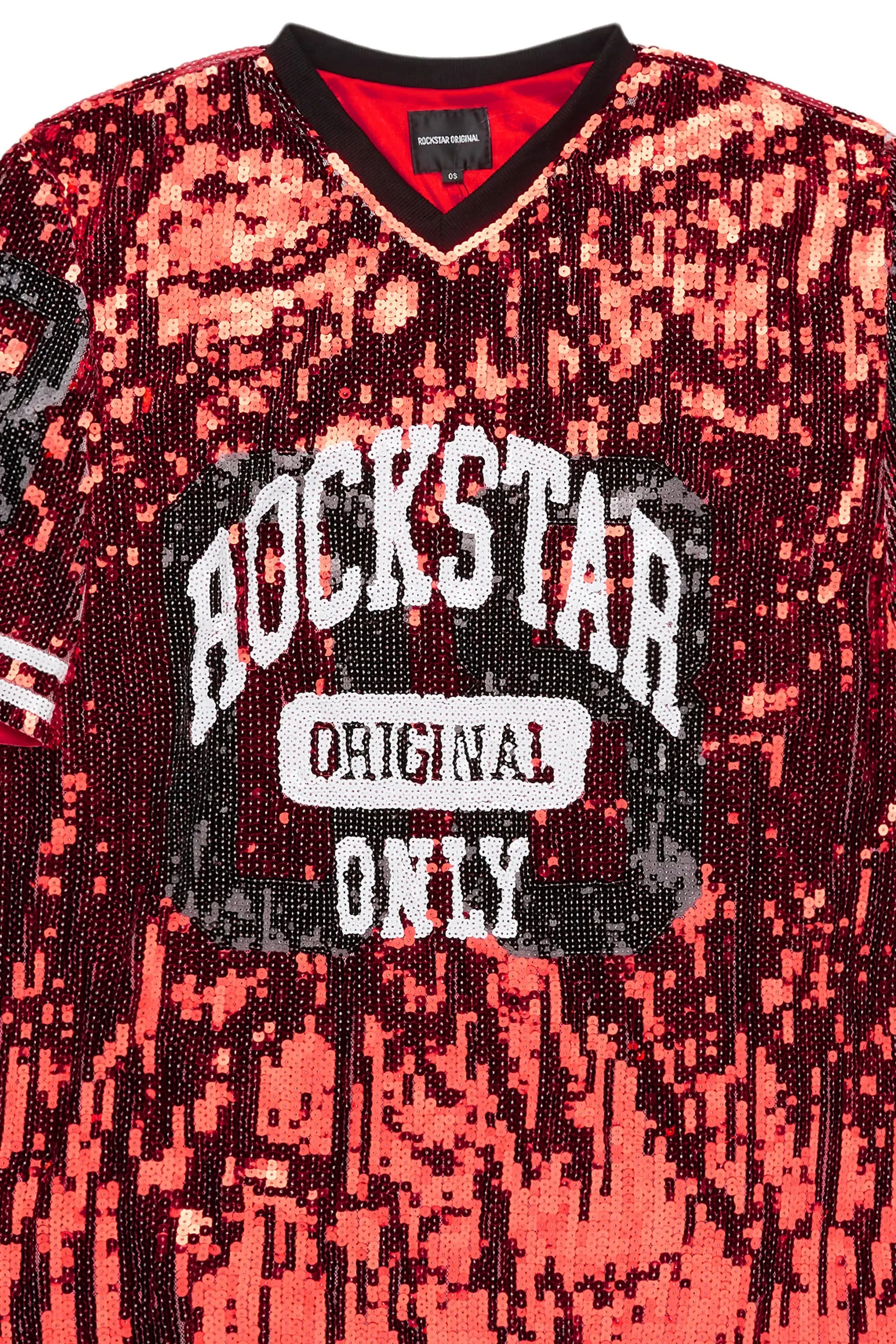 Touch Down Red Sequin Mini Dress sold by Rockstar Original product image thumbnail 4