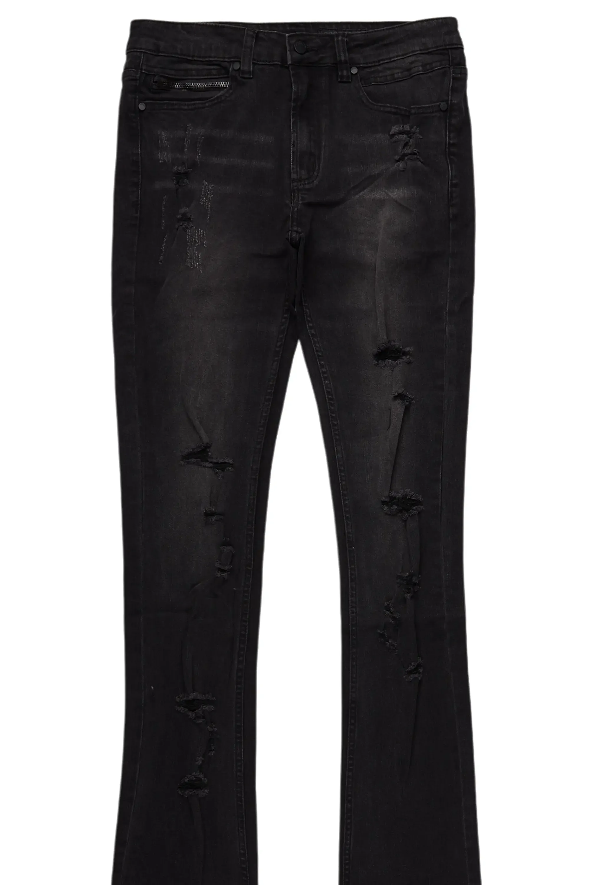 Stellan Dark Grey Super Stacked Flare Jean sold by Rockstar Original product image thumbnail 2